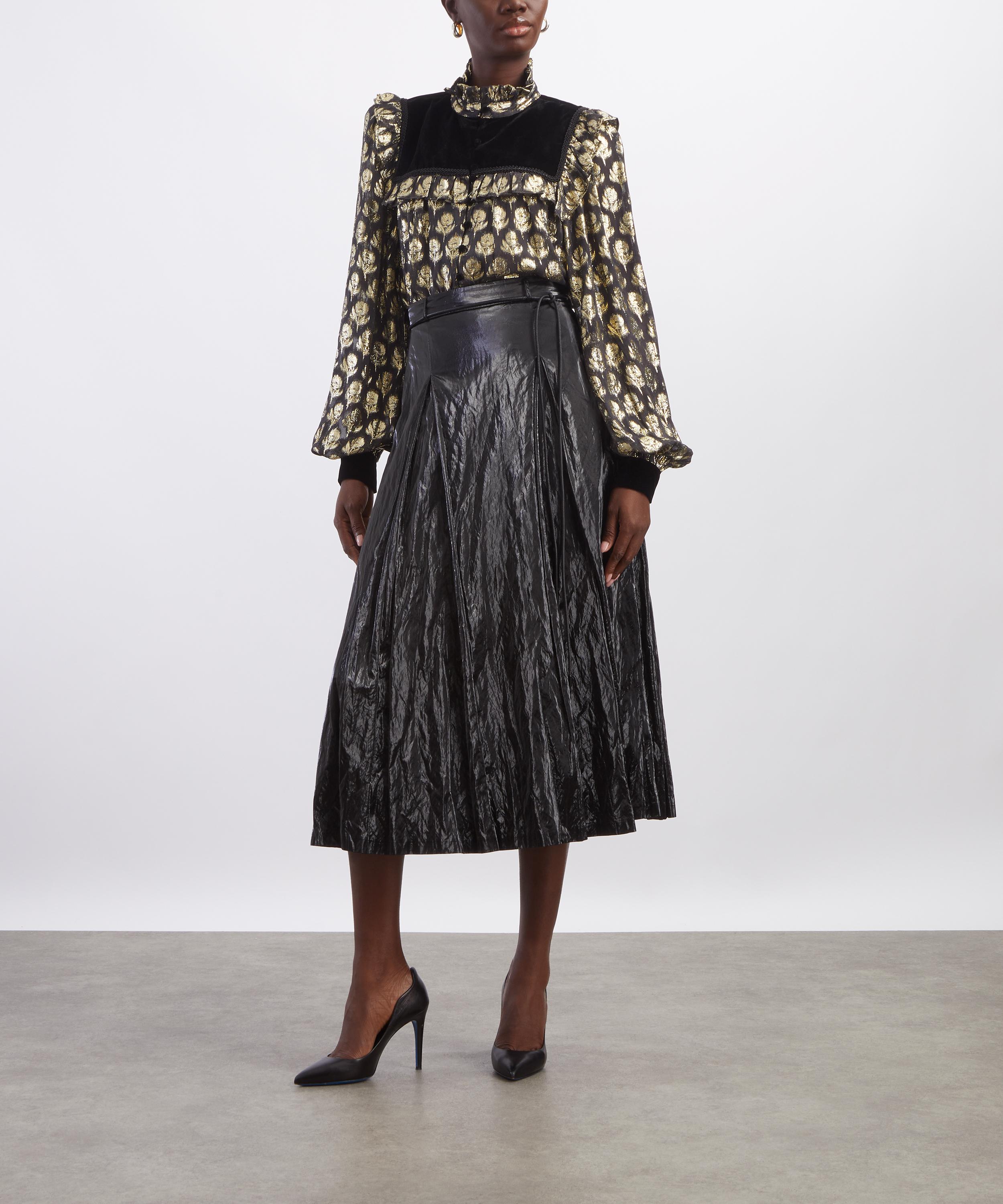 Queens of Archive - Star Gold Jacquard Blouse image number 1