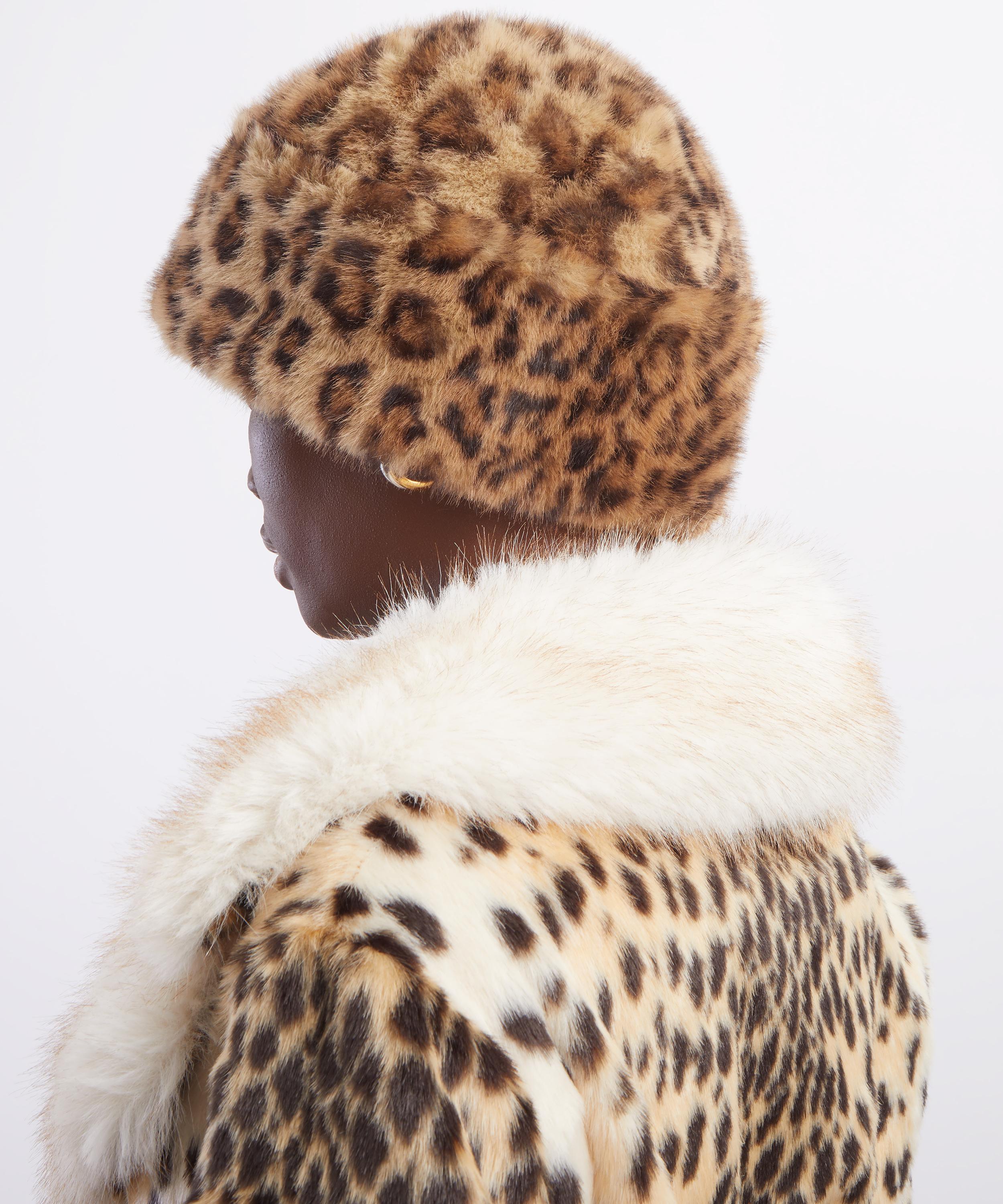 Queens of Archive - Edie Leopard Print Pillbox Hat image number 1