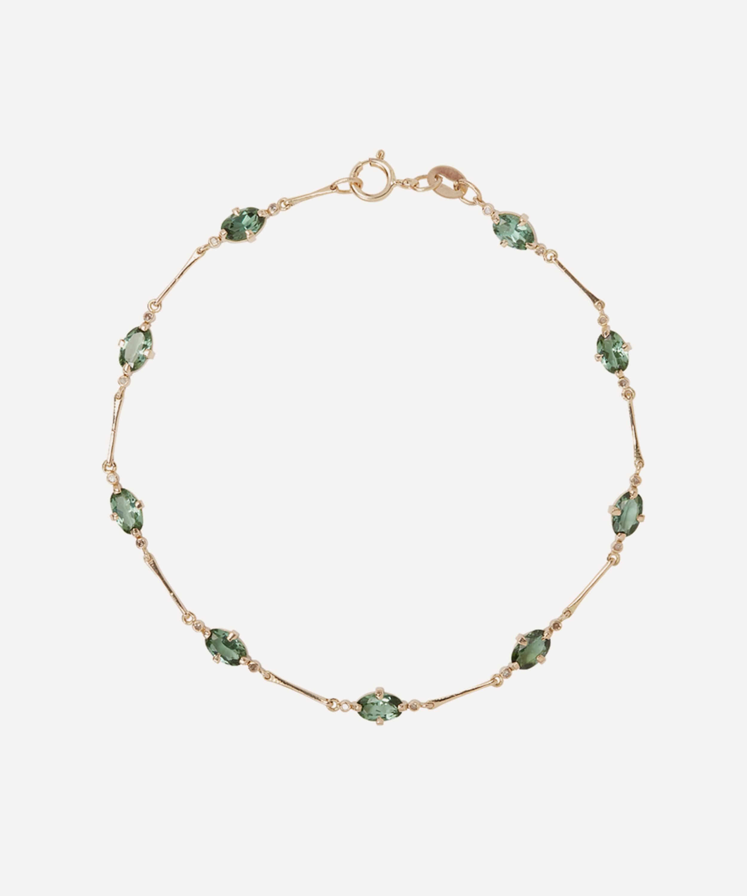 5 Octobre - 14ct Gold Verde Tourmaline Bracelet