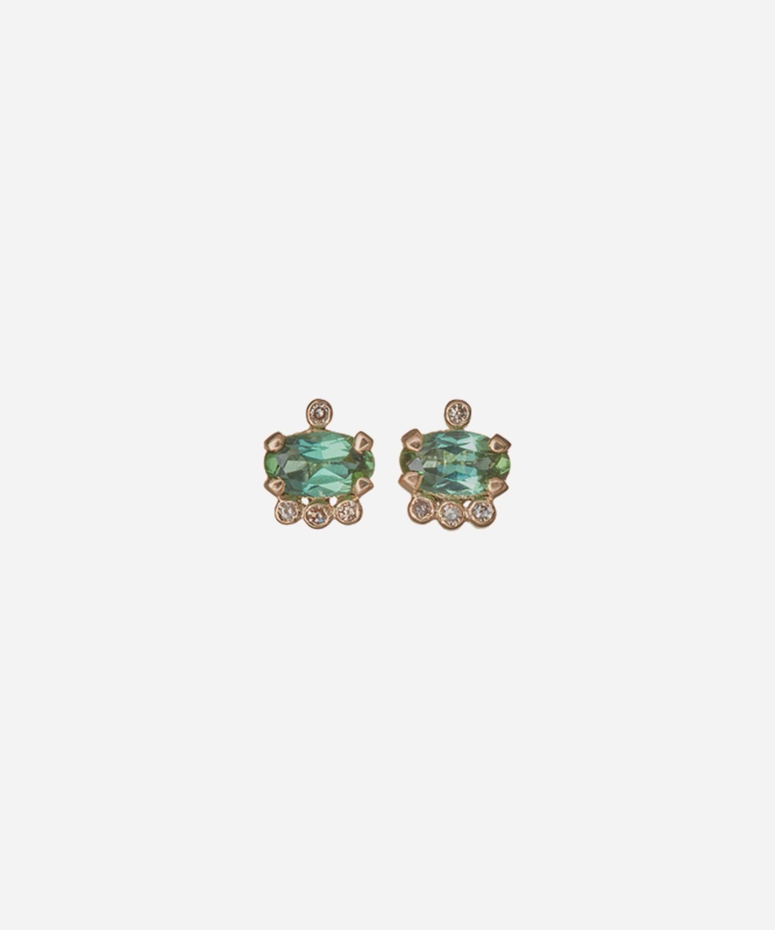 5 Octobre - 14ct Gold April Green Stud Earrings