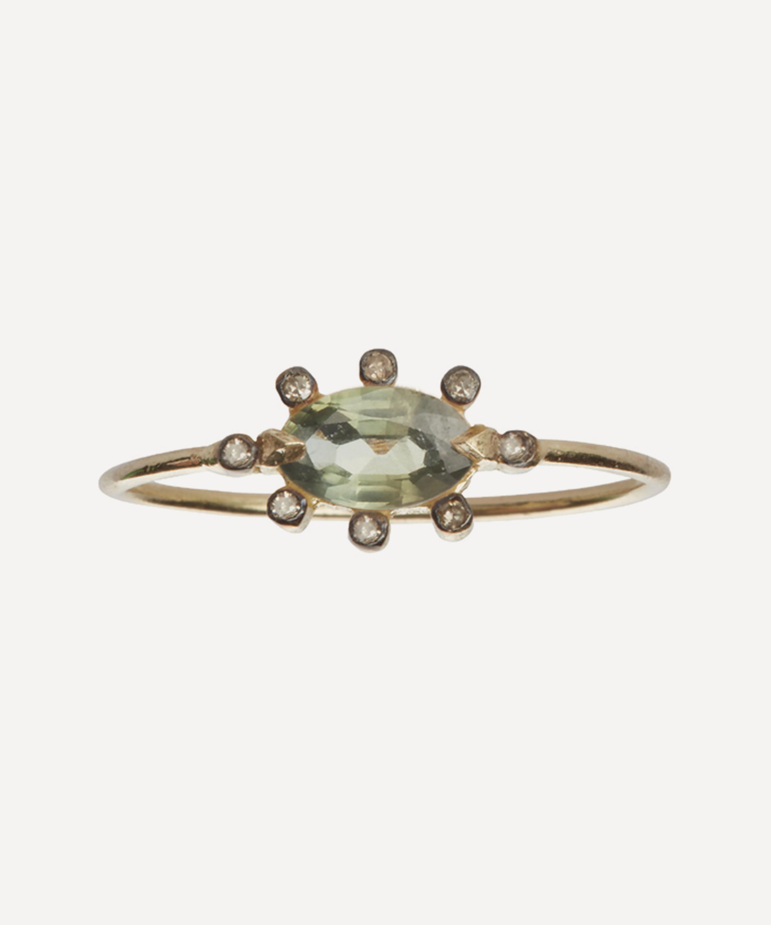 5 Octobre - 14ct Gold Flora Blue Ring