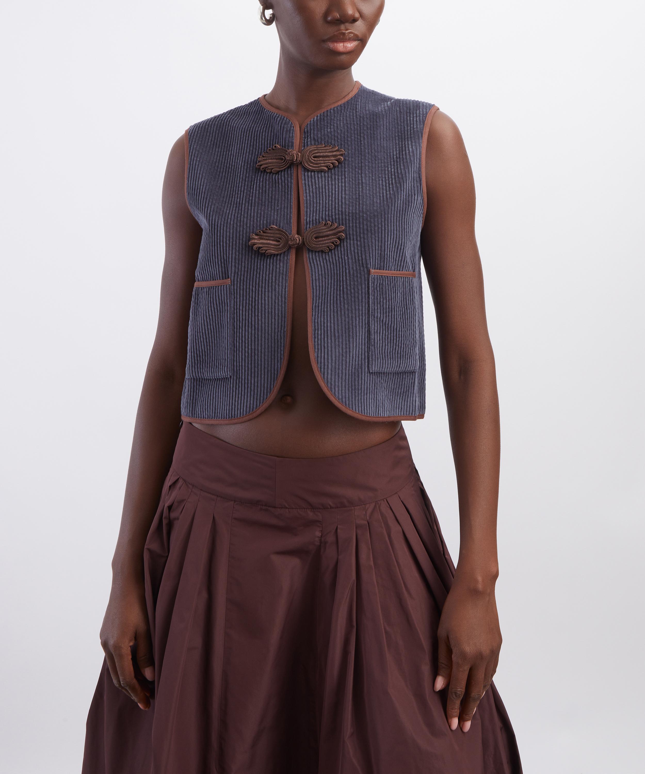 Maria de la Orden - Vienna Navy Corduroy Vest image number 2
