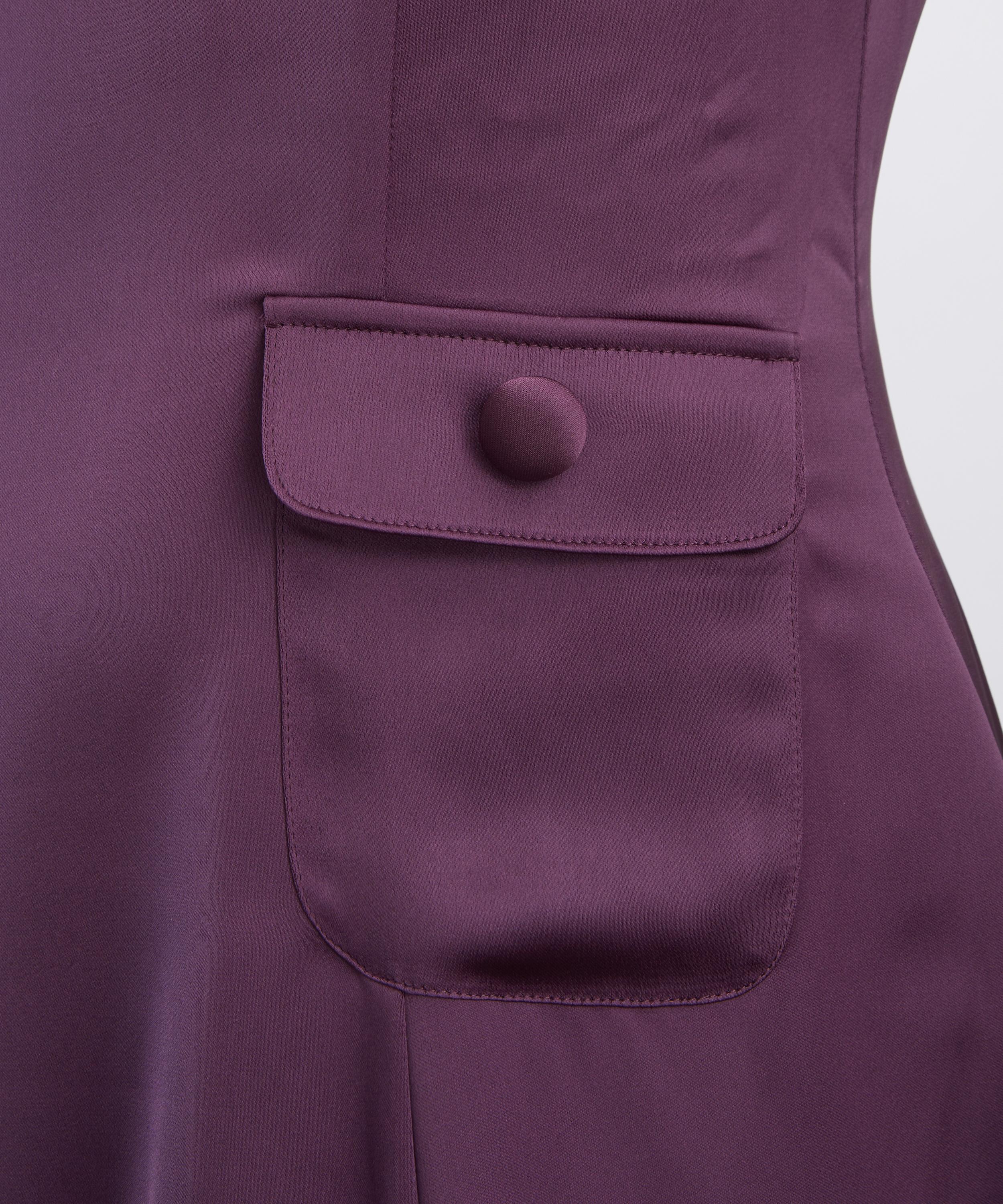 Maria de la Orden - Albane Plum Short-Sleeve Satin Dress image number 4