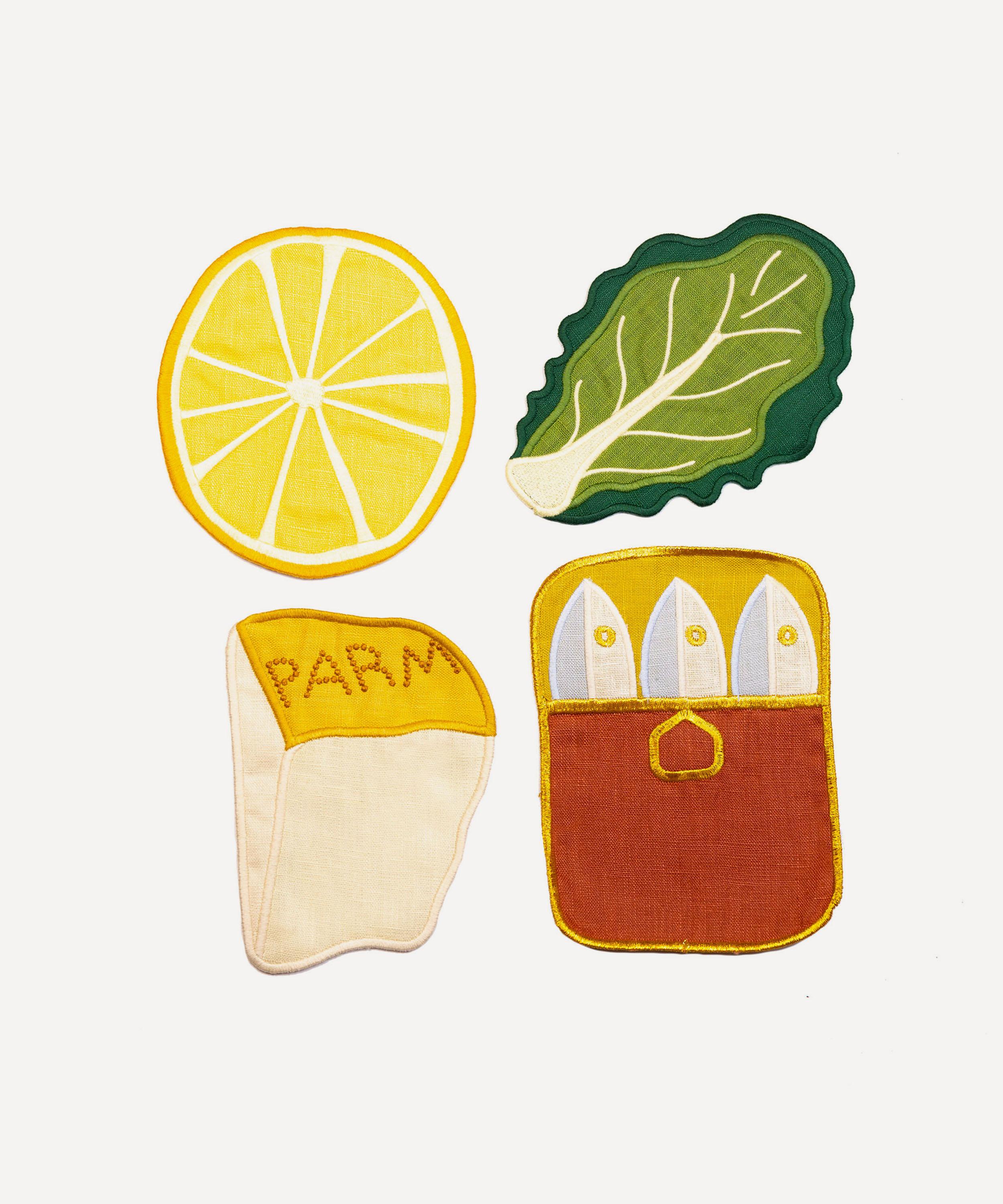 Piecework - Caesar Salad Linen Cocktail Napkins Set of Four image number 0