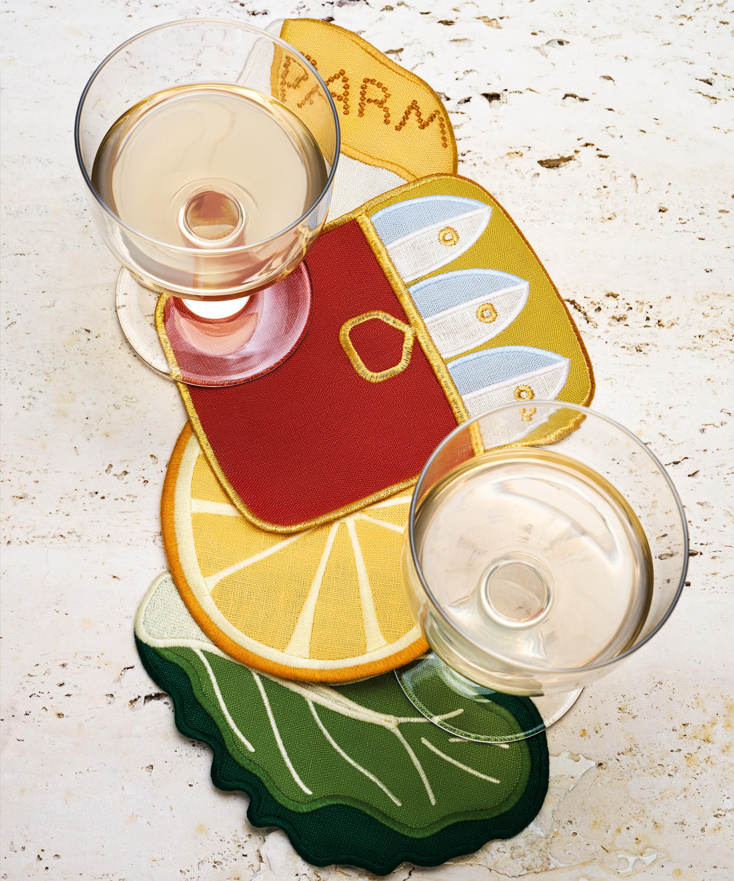 Piecework - Caesar Salad Linen Cocktail Napkins Set of Four image number 1