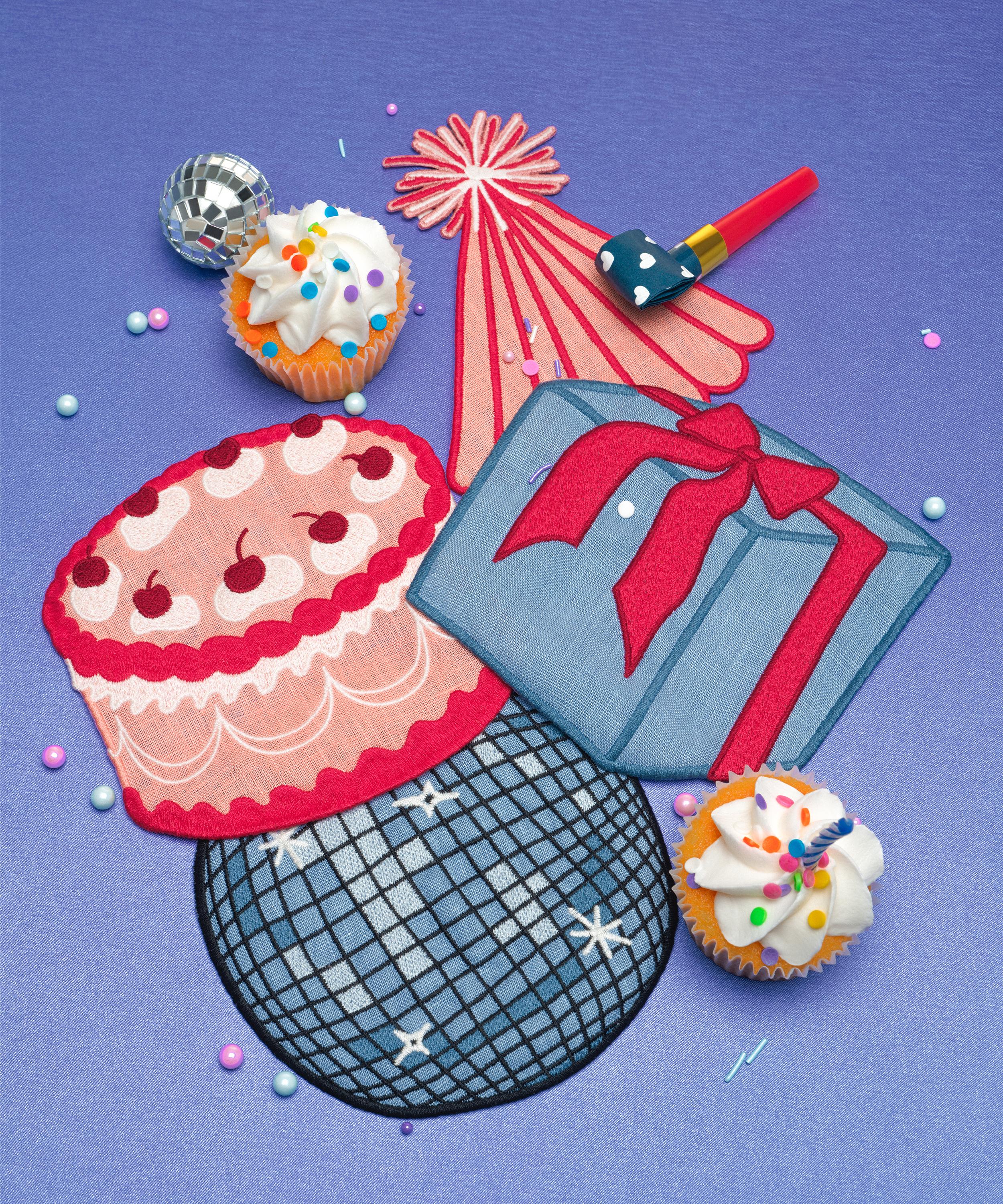 Piecework - Birthday Linen Cocktail Napkins Set of Four image number 1