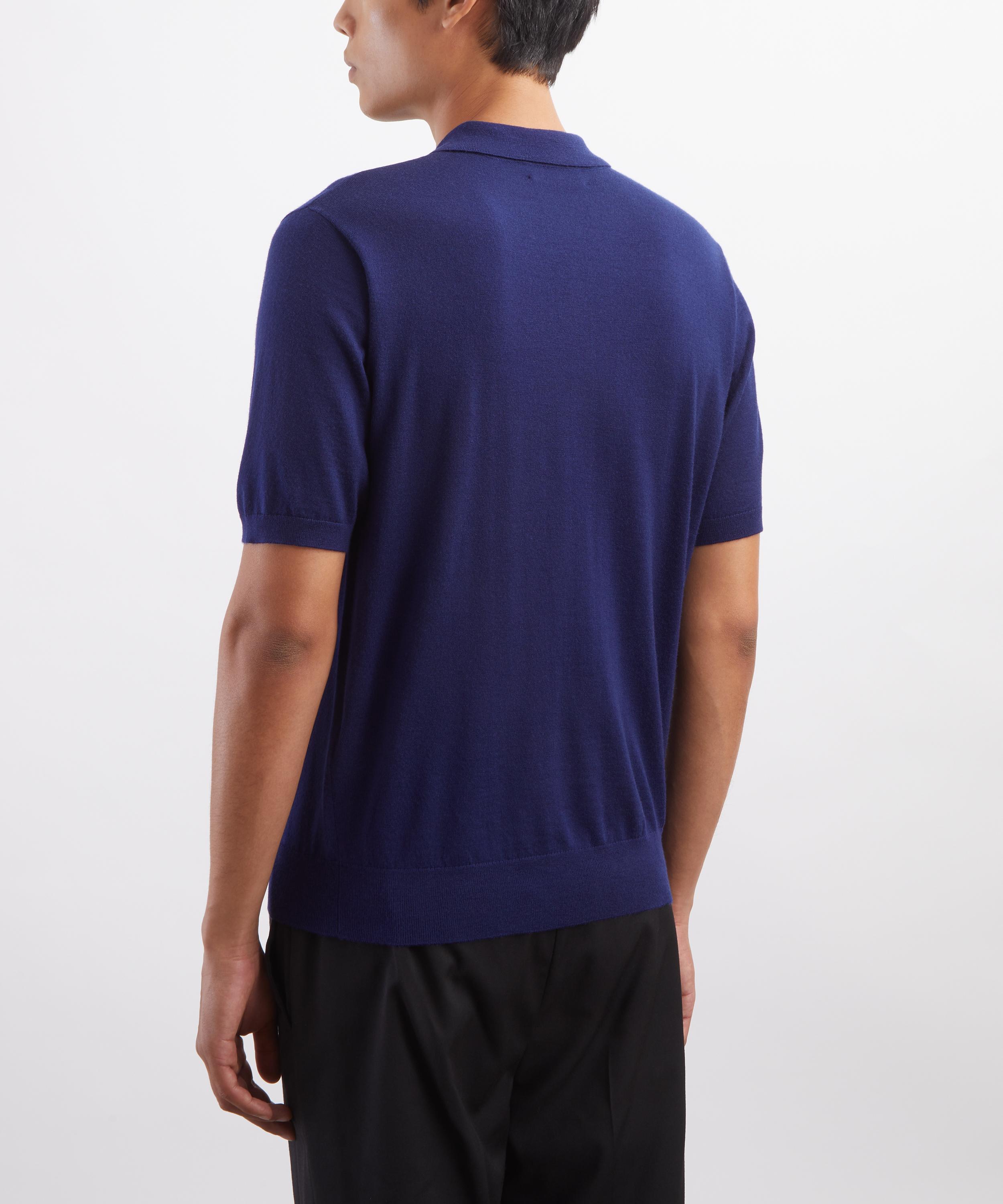 Dries Van Noten - Blue Merino Wool Polo Shirt image number 3