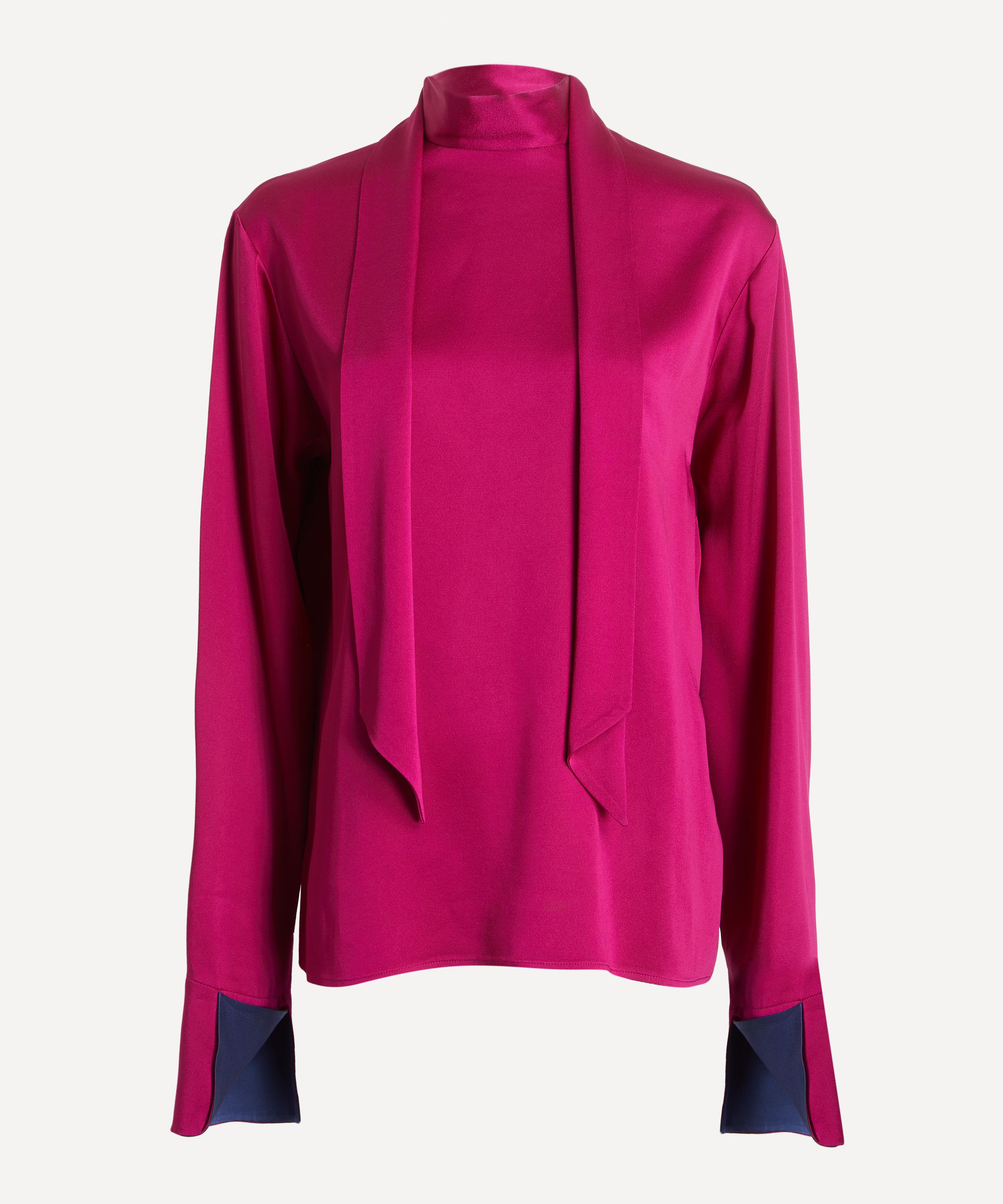 Stella McCartney - Tie-Back Satin Top in Dark Raspberry