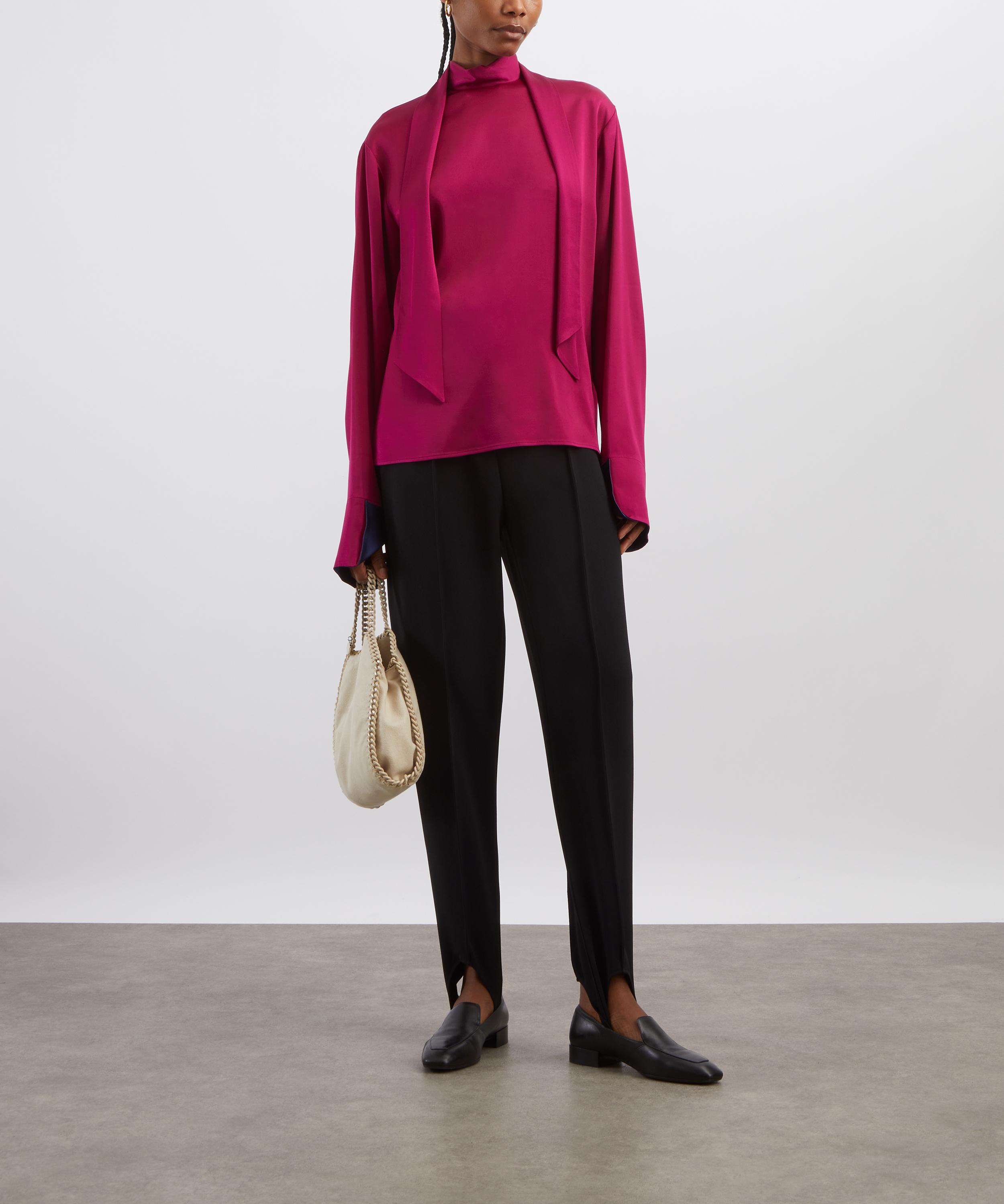 Stella McCartney - Tie-Back Satin Top in Dark Raspberry image number 1