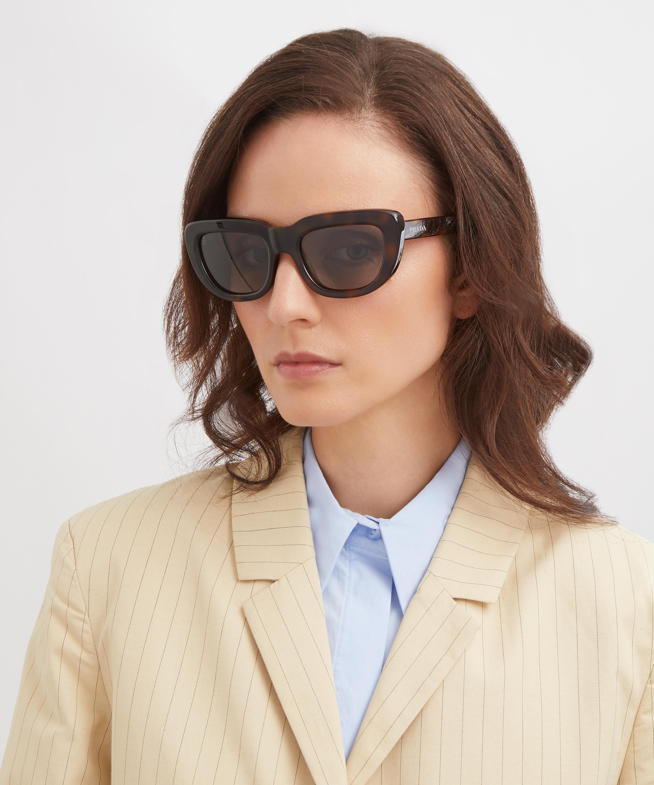 Prada - Oversized Cat Eye Tortoise Acetate Sunglasses image number 1