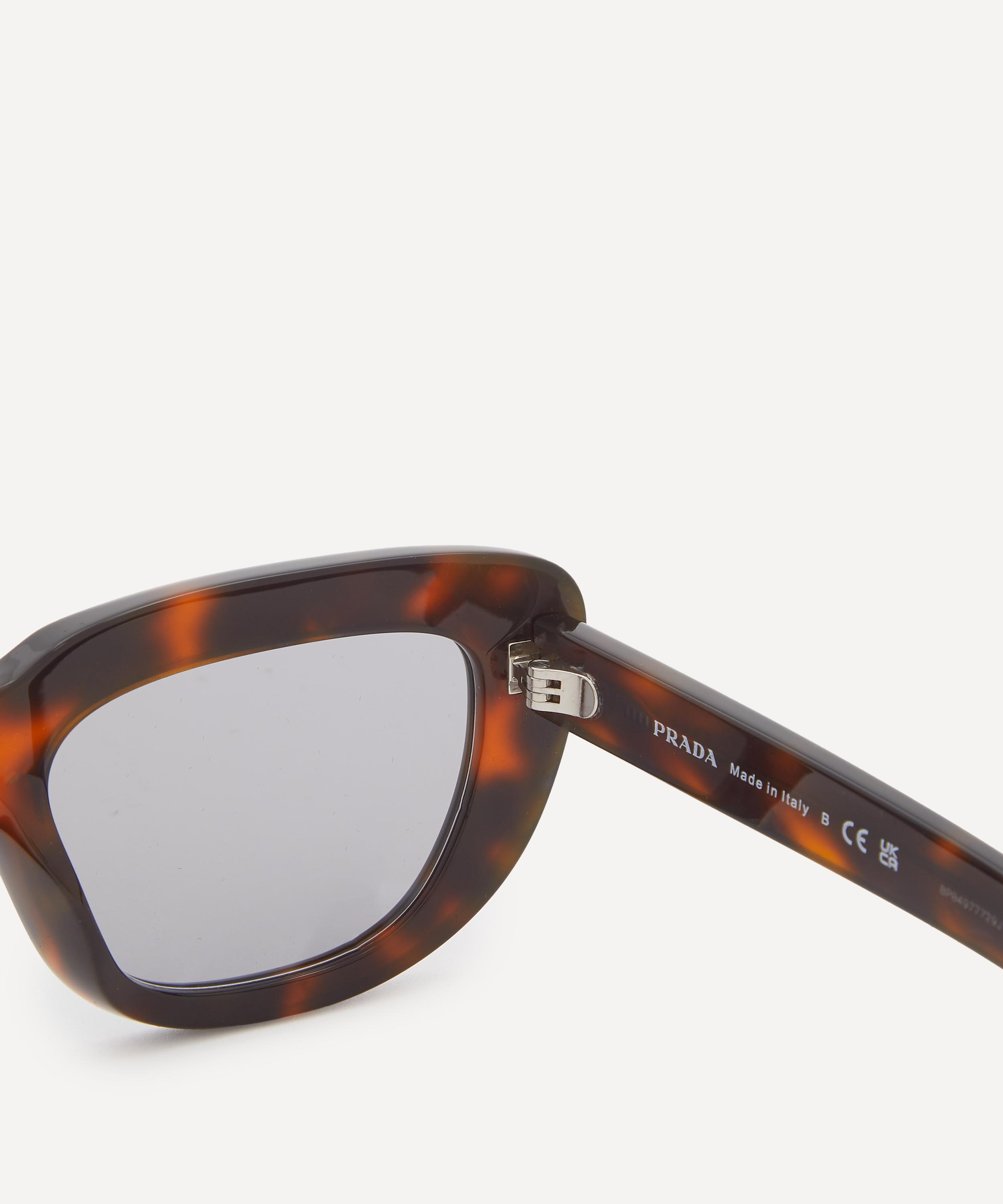 Prada - Oversized Cat Eye Tortoise Acetate Sunglasses image number 3
