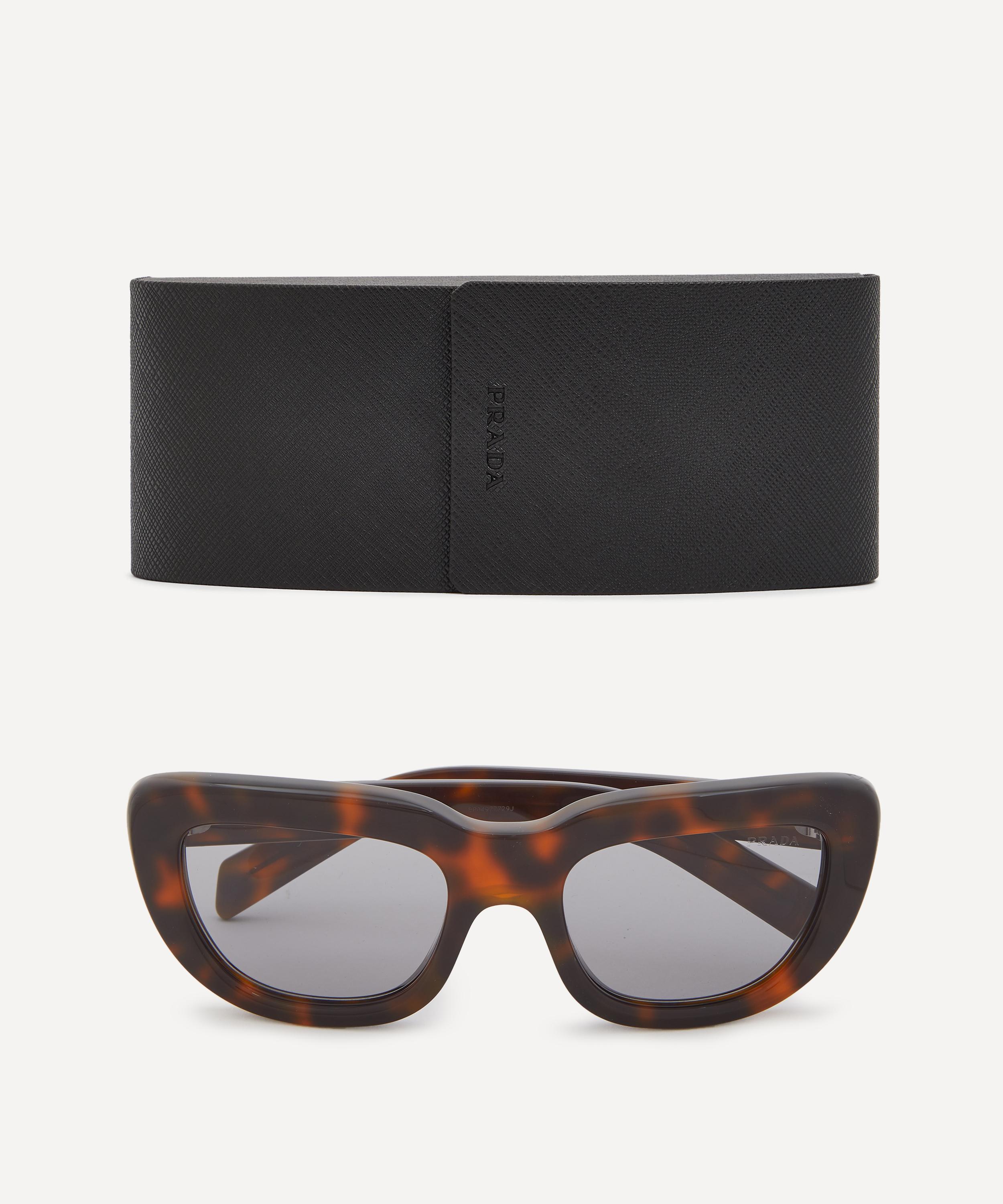 Prada - Oversized Cat Eye Tortoise Acetate Sunglasses image number 4