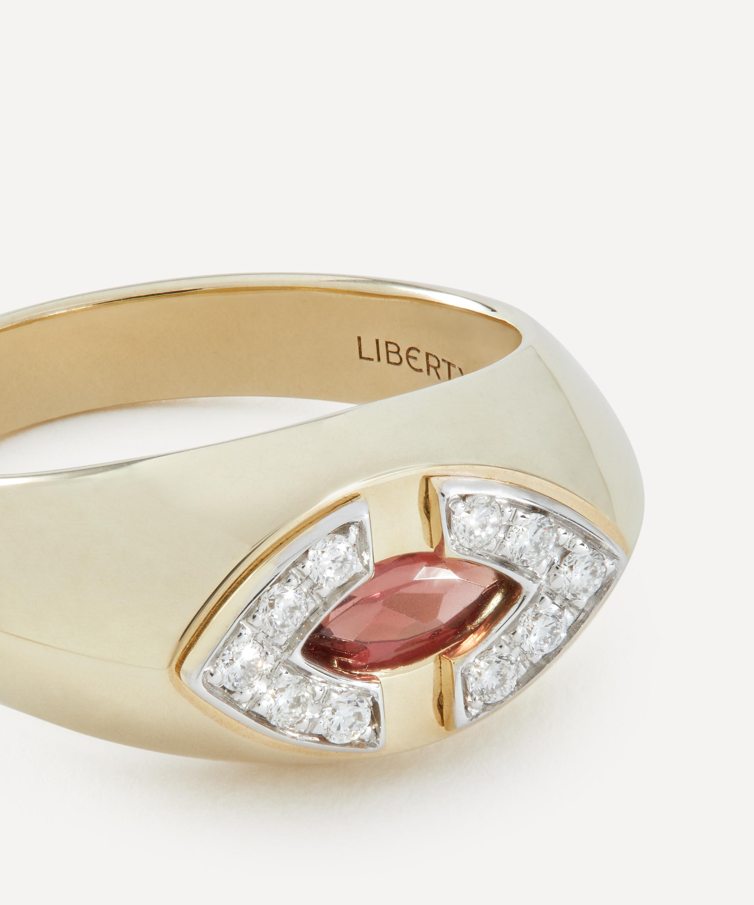 Liberty - 9ct Gold Athena Garnet and CVD Diamond Ring image number 2