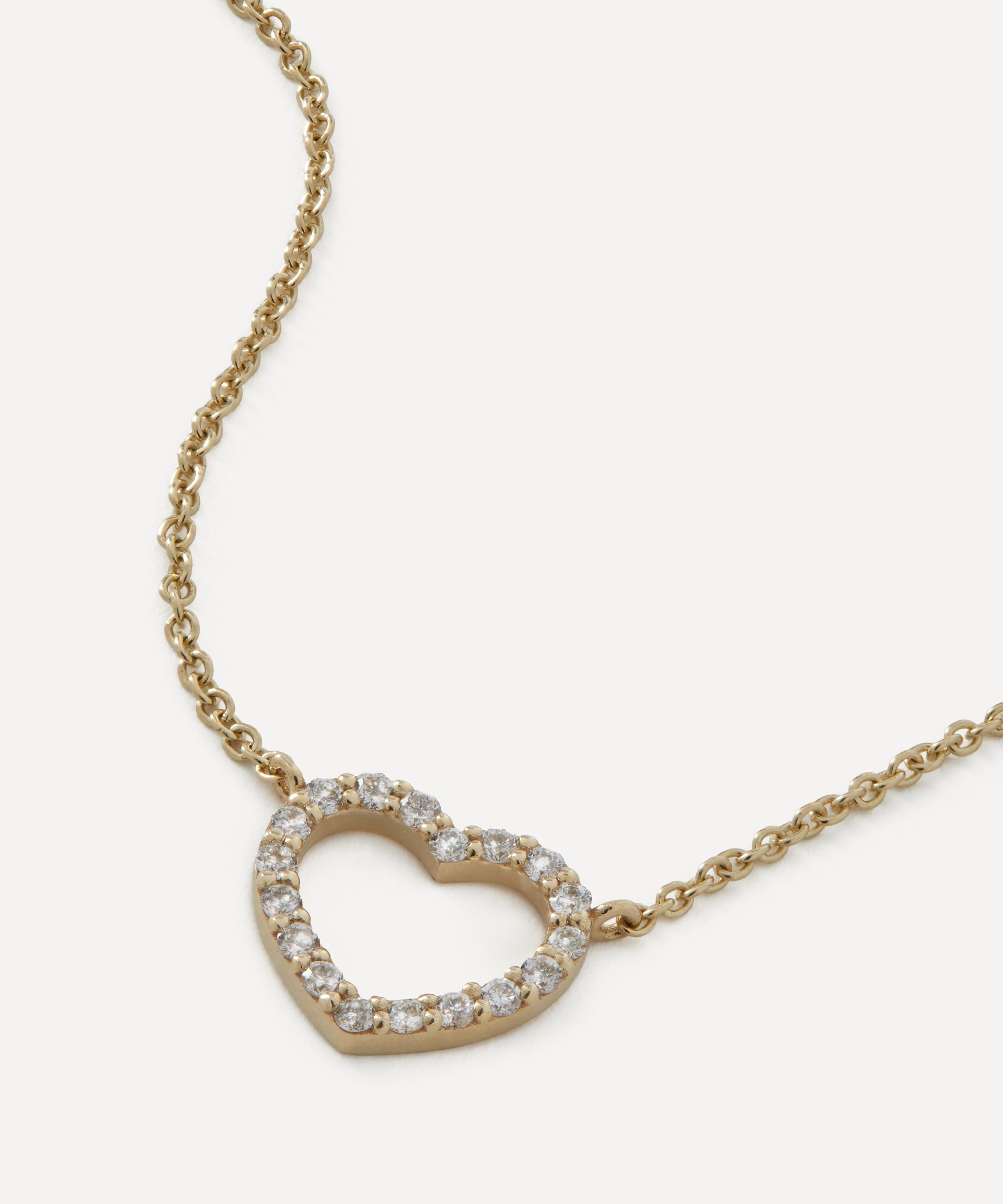 Liberty - 9ct Gold Rainbow Hearth CVD Diamond Pendant Necklace image number 0
