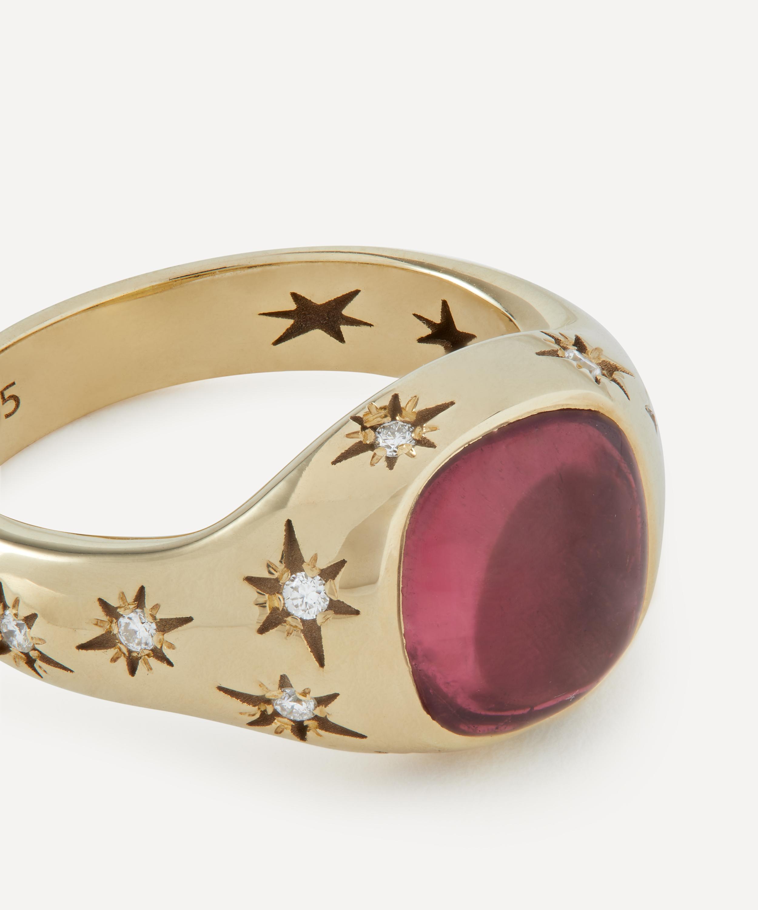 Liberty - 9ct Gold Ianthe Star Pink Tourmaline and Diamond Cocktail Ring image number 2
