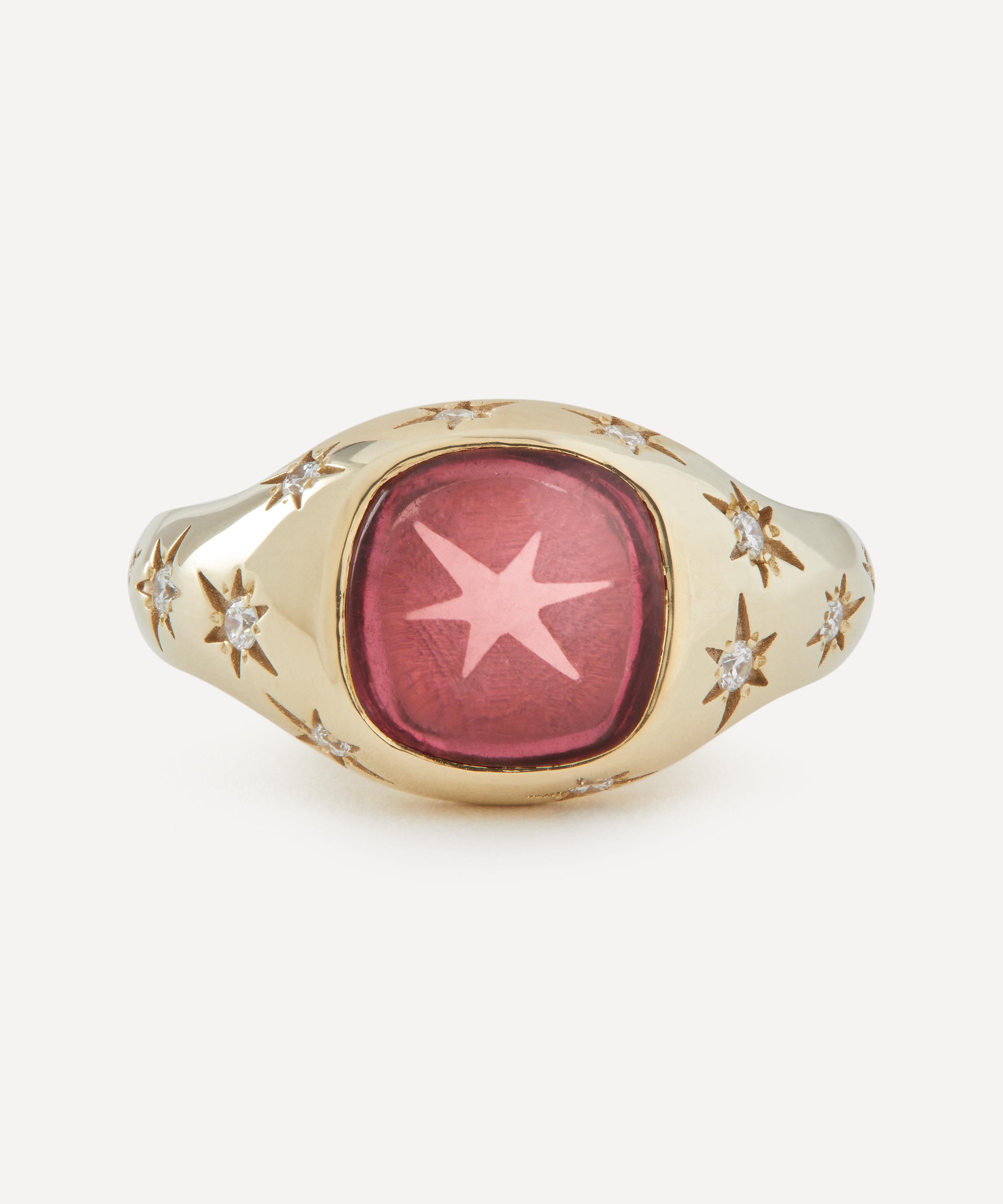 Liberty - 9ct Gold Ianthe Star Pink Tourmaline and Diamond Cocktail Ring image number 3