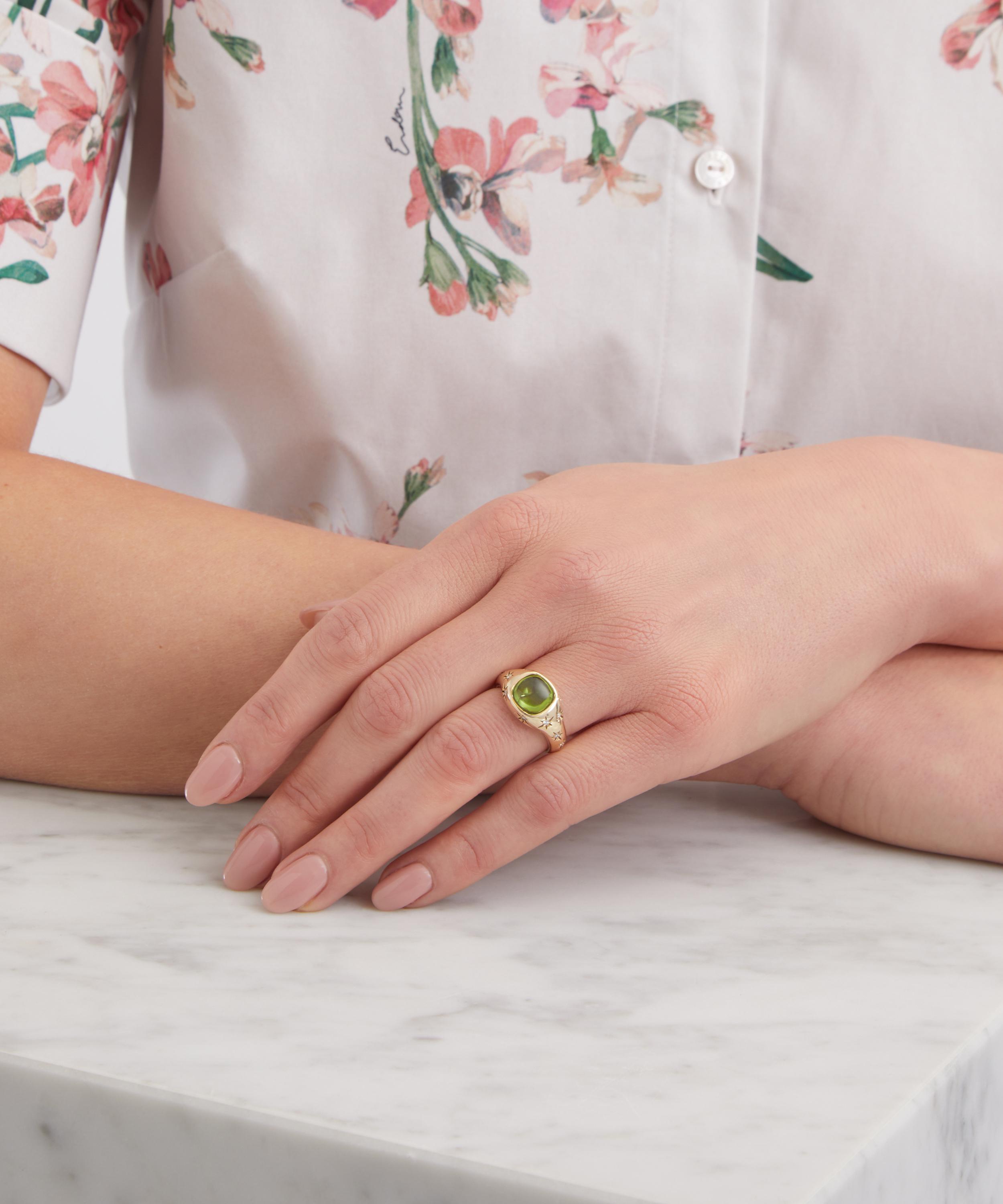 Liberty - 9ct Gold Ianthe Star Peridot and Diamond Cocktail Ring image number 1