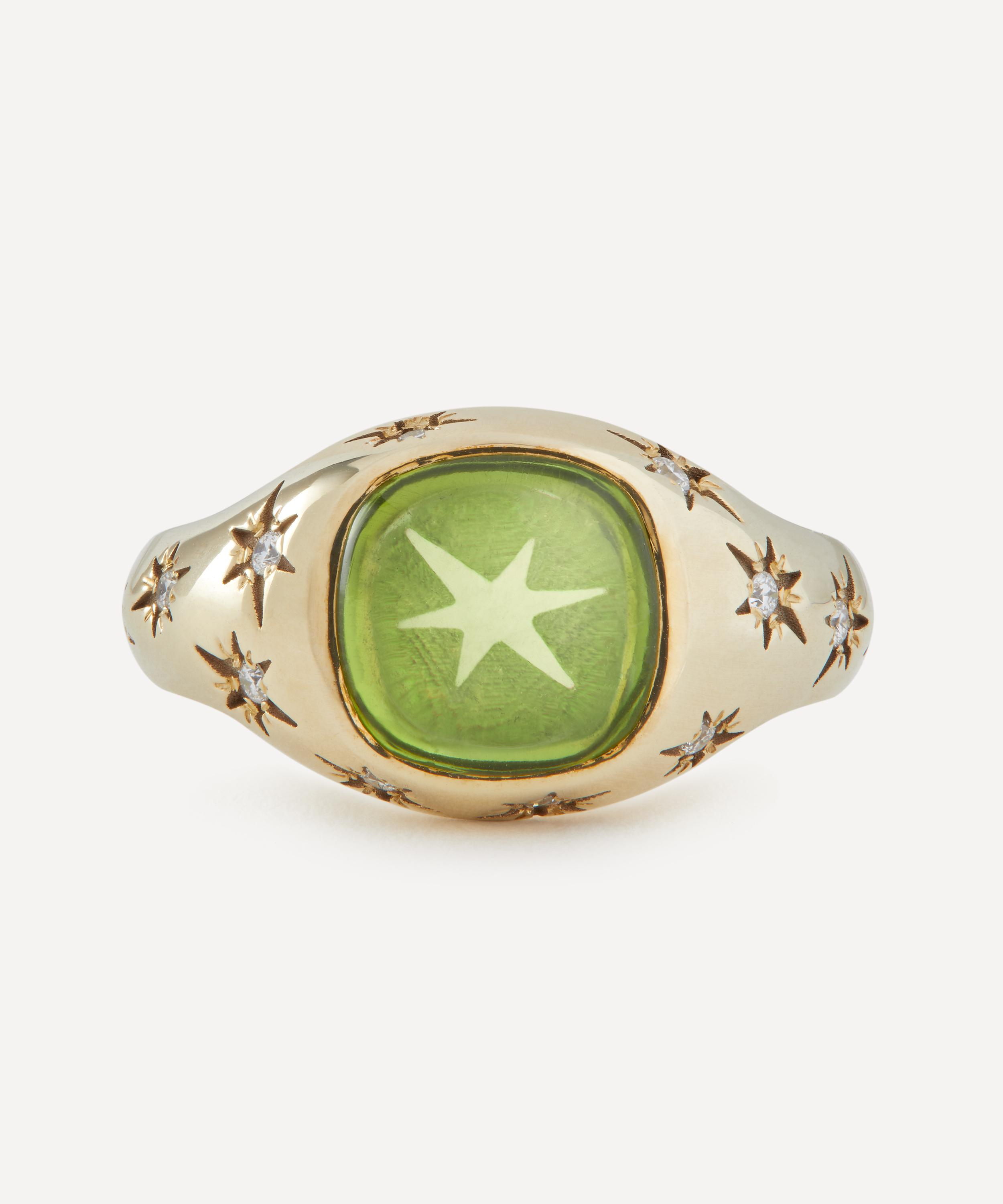 Liberty - 9ct Gold Ianthe Star Peridot and Diamond Cocktail Ring image number 3