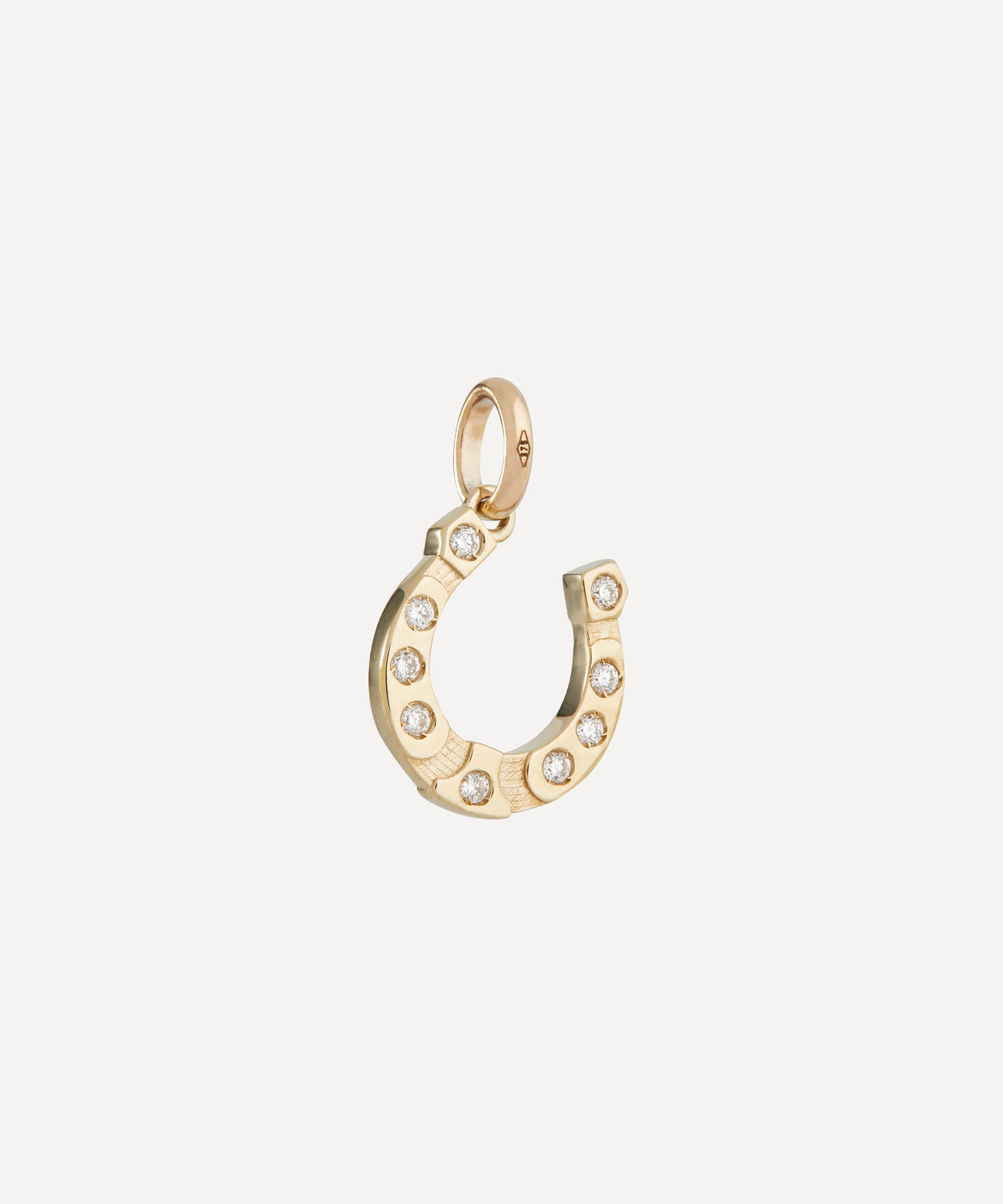 Liberty - 9ct Gold Wish Me Luck Horseshoe Pendant image number 2