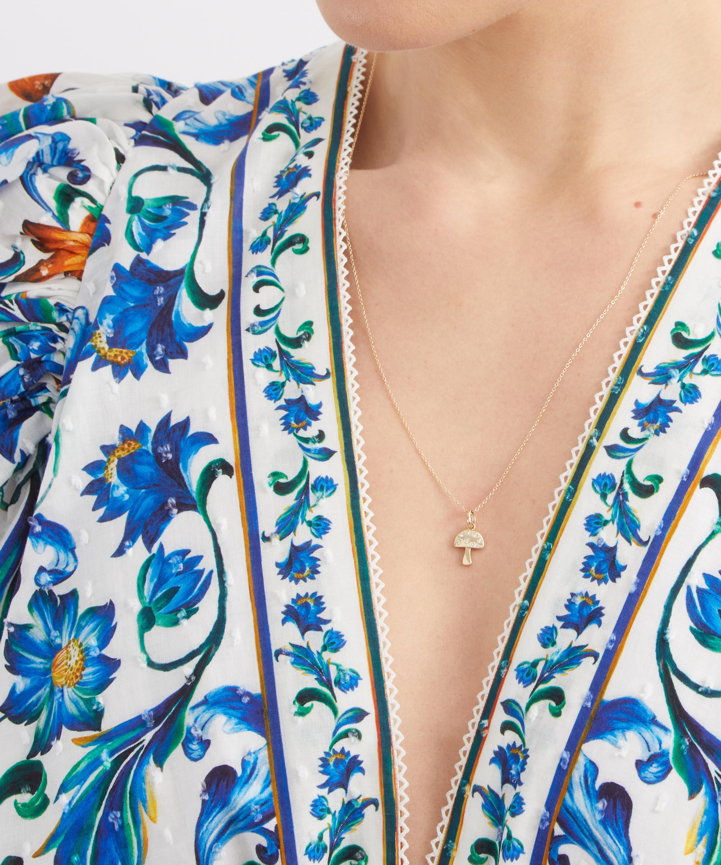 Liberty - 9ct Gold Wish Me Luck Mushroom Pendant image number 1