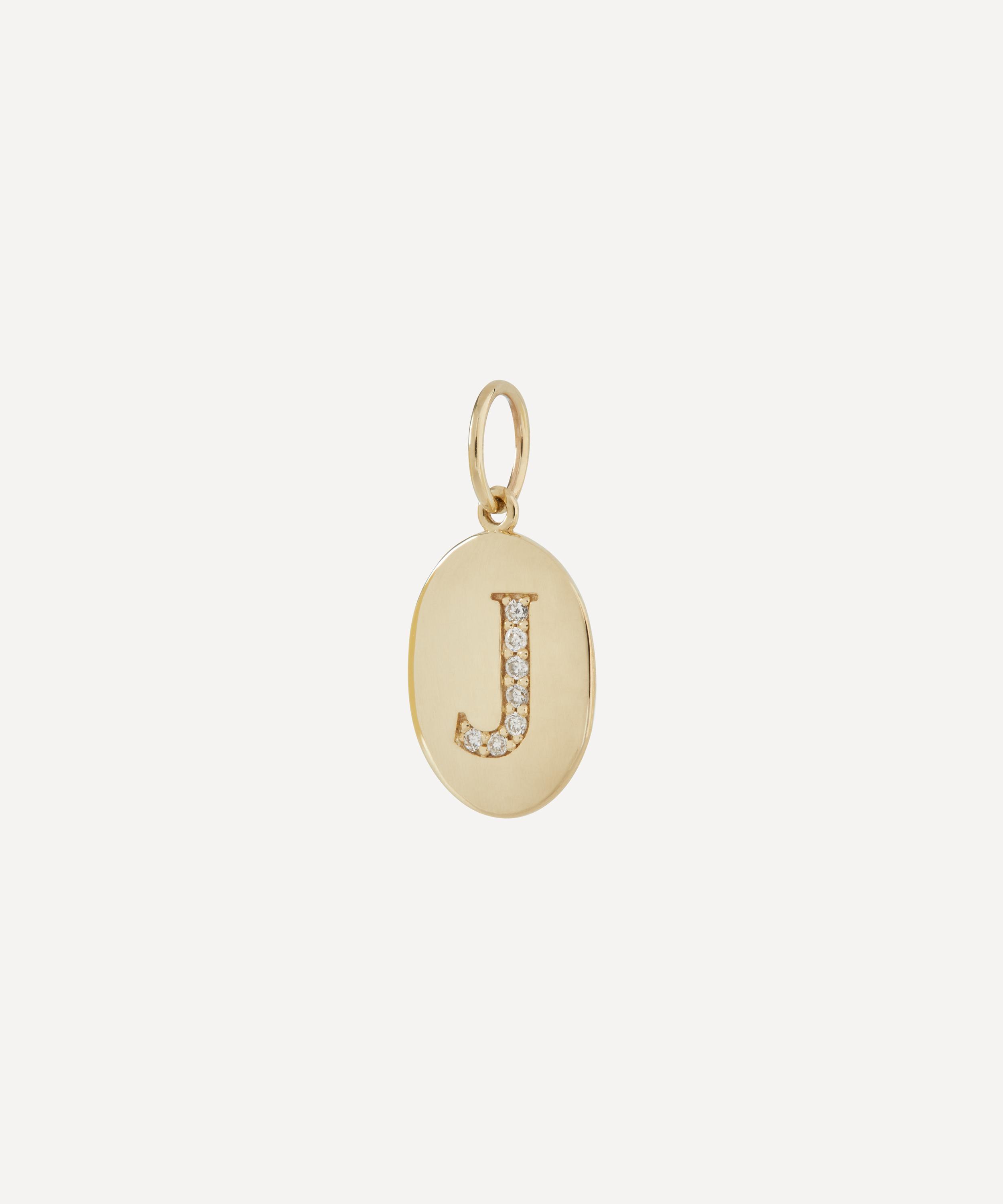 Liberty - 9ct Gold Alphabet Diamond J Pendant image number 0