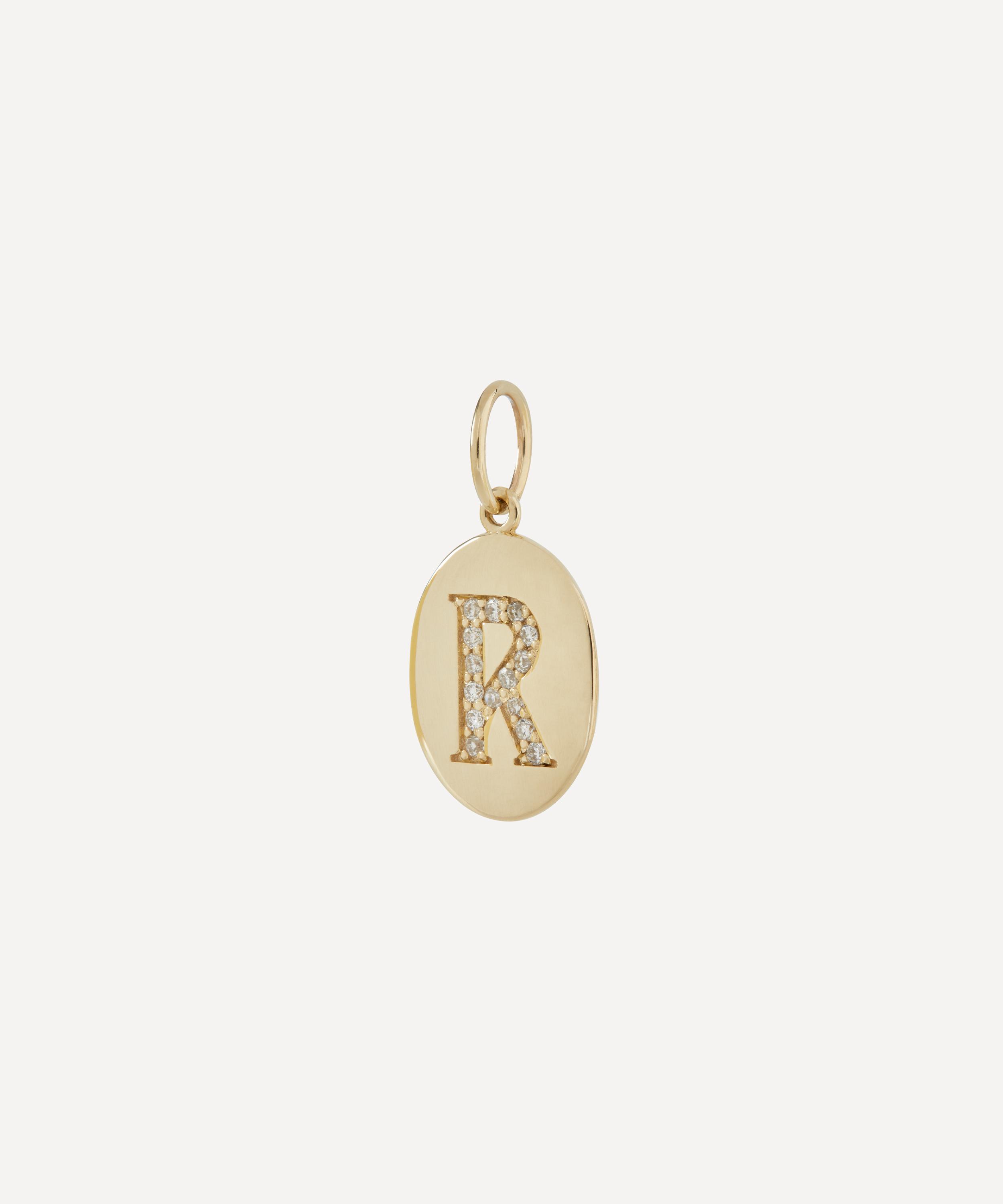 Liberty - 9ct Gold Alphabet Diamond R Pendant image number 0