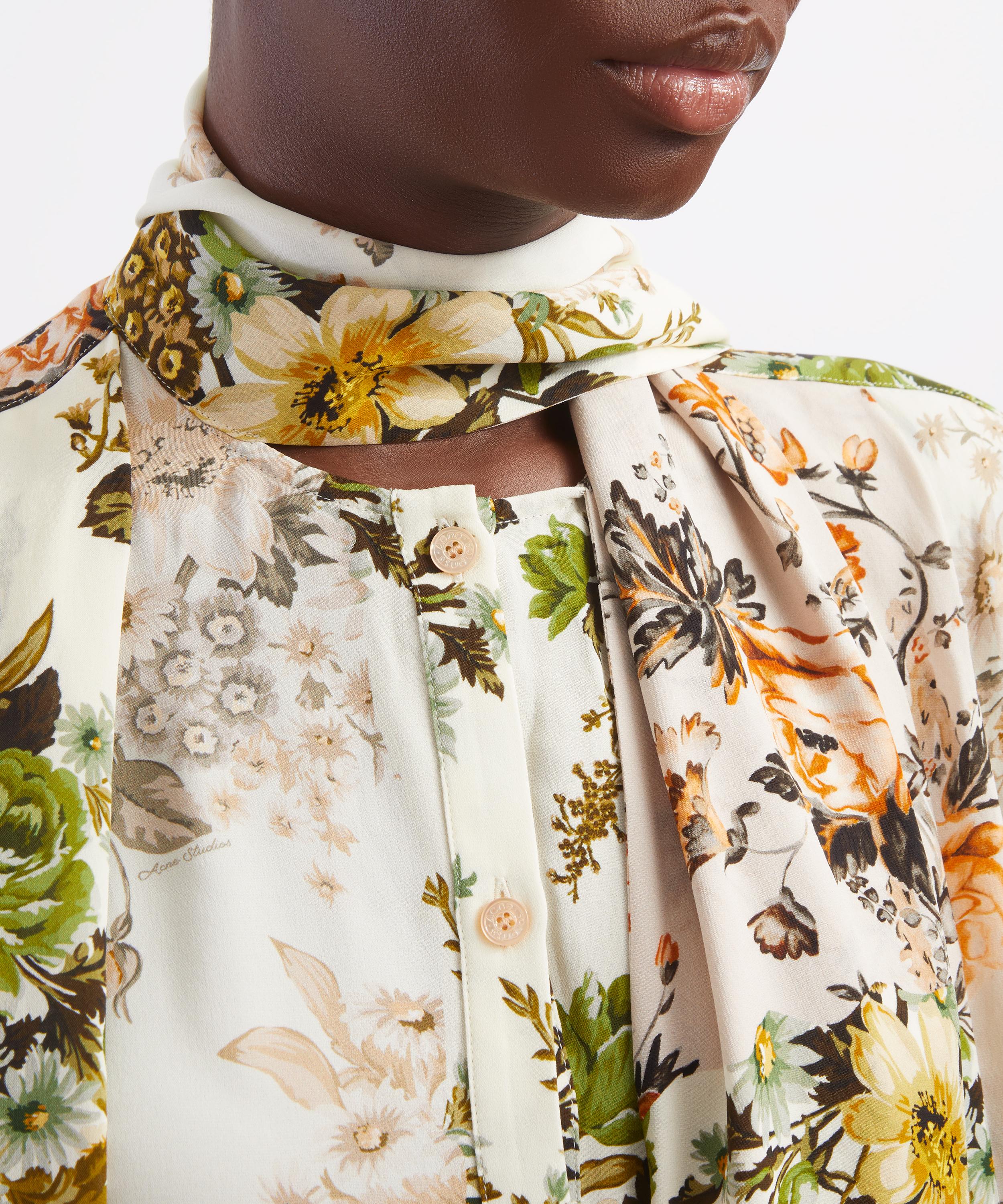 Acne Studios - Floral Silk Shirt Dress image number 4