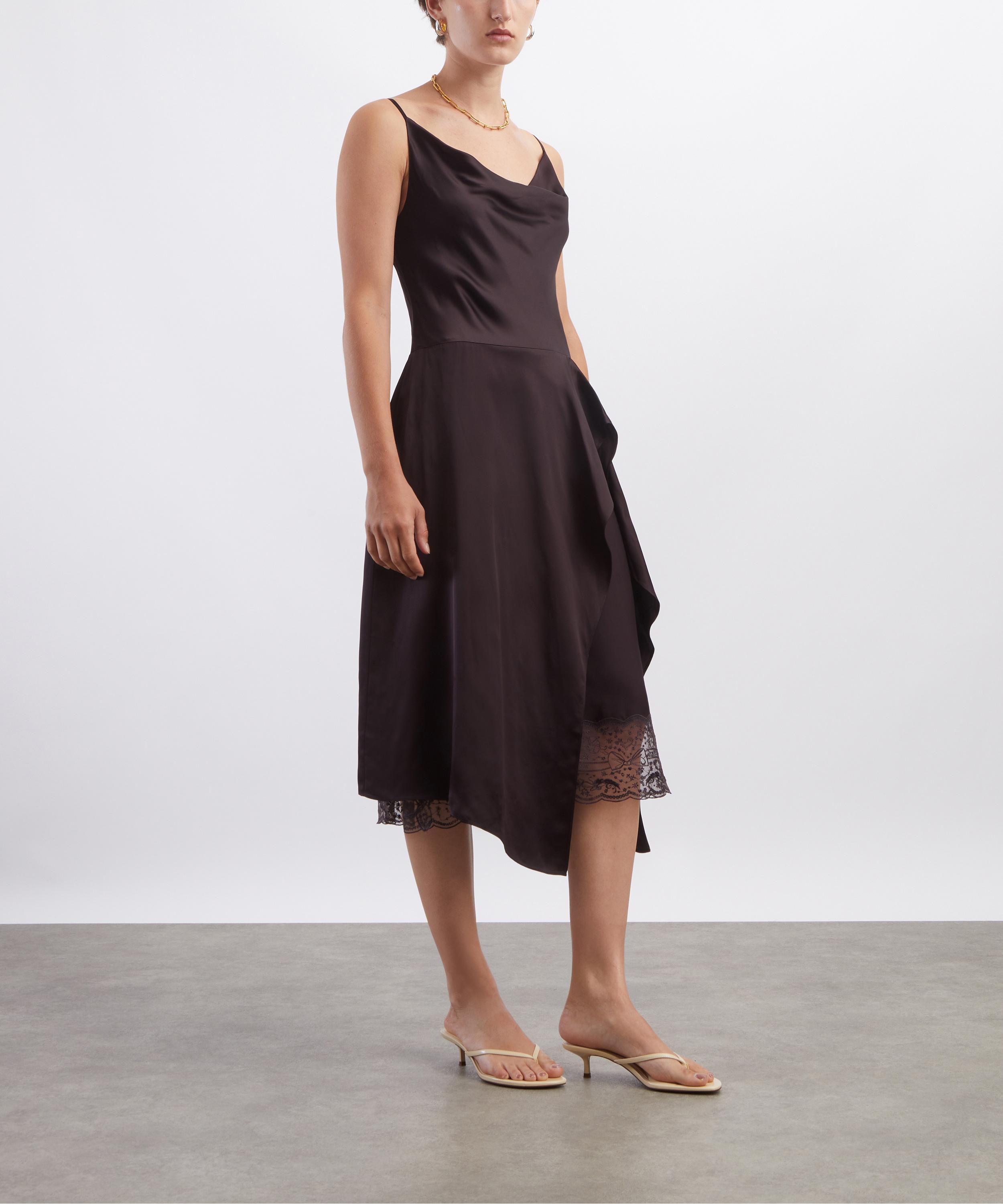 Acne Studios - Satin lace trim slip dress image number 2