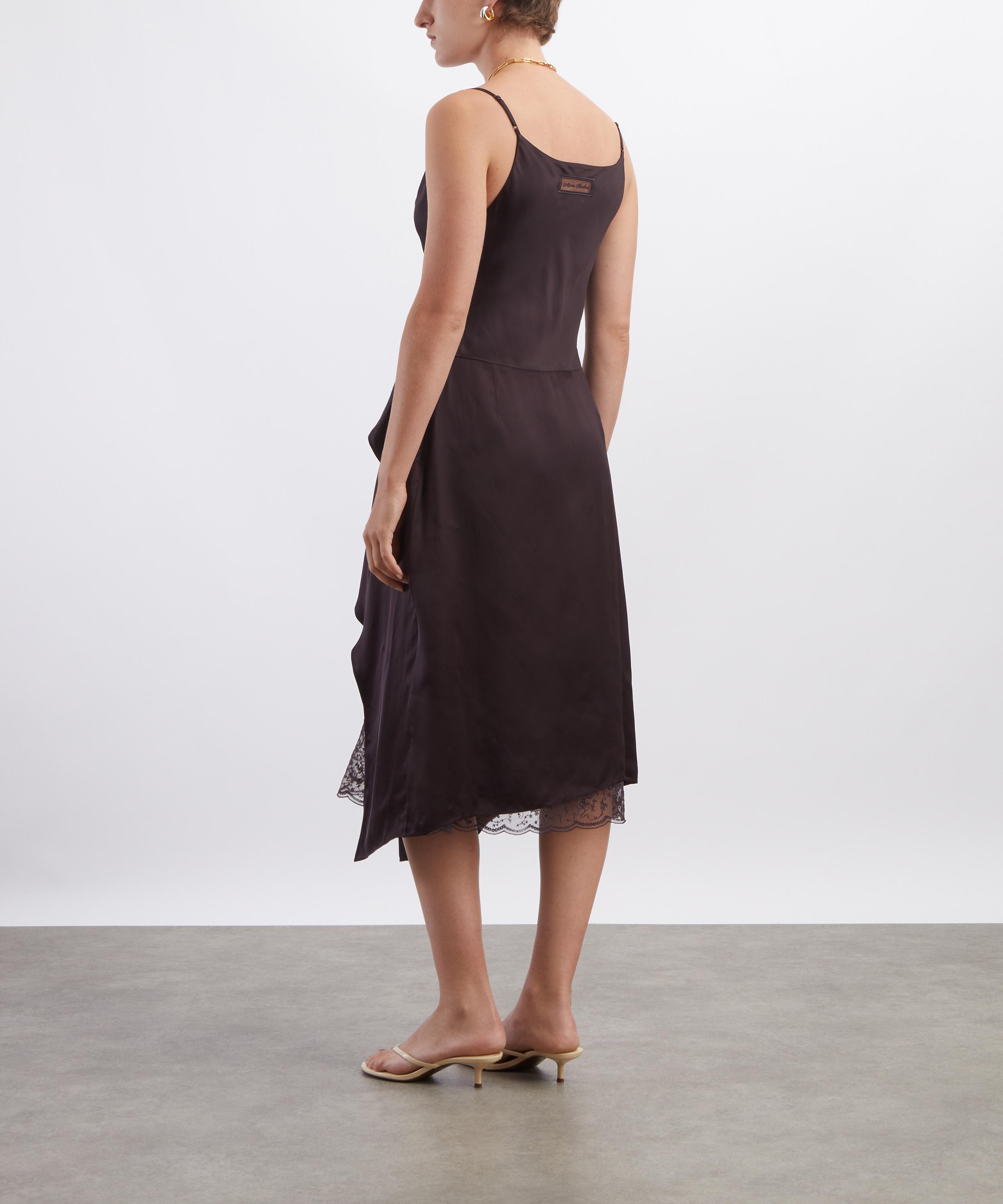 Acne Studios - Satin lace trim slip dress image number 3
