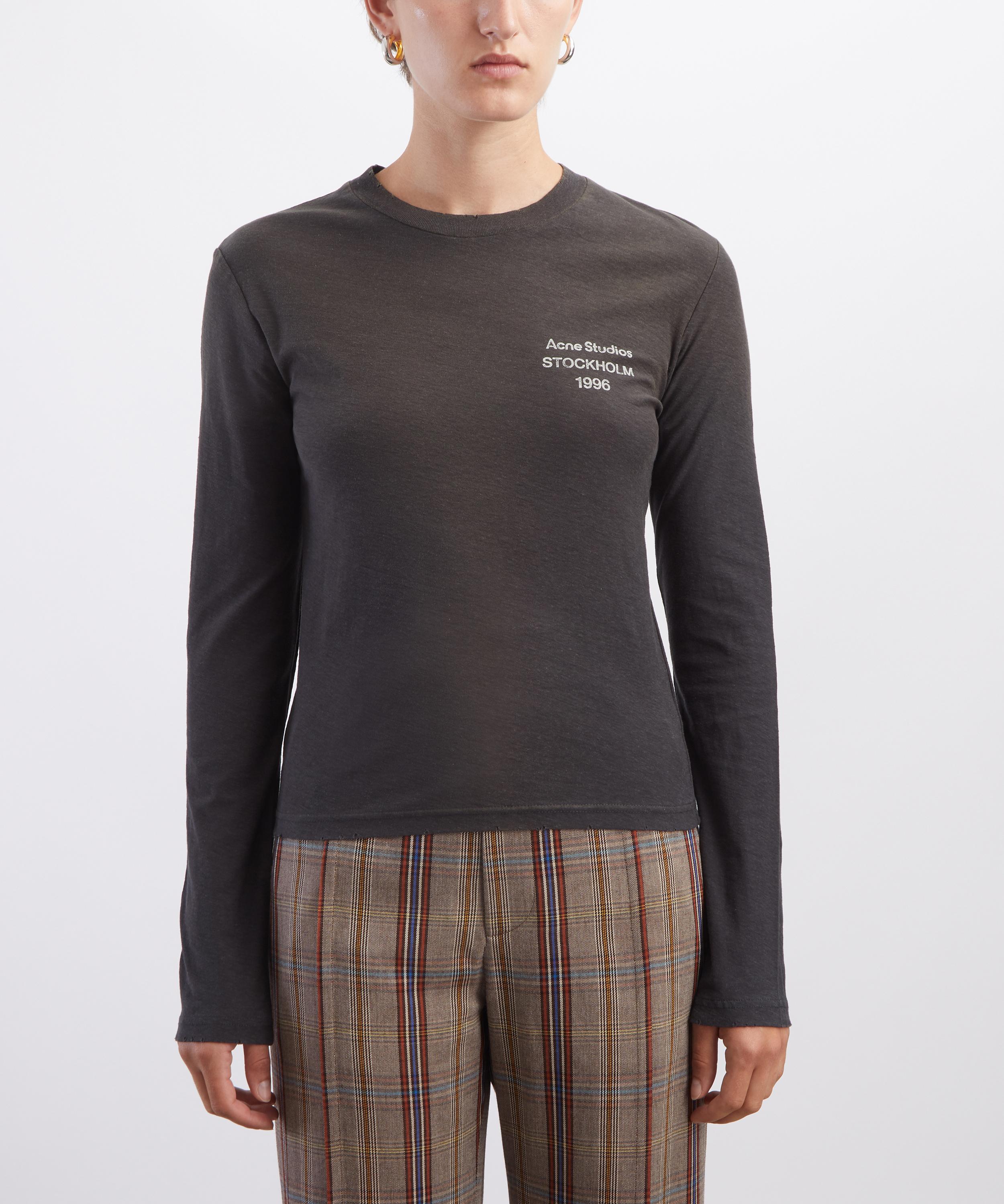 Acne Studios - Distressed Logo Long Sleeve T-Shirt image number 2