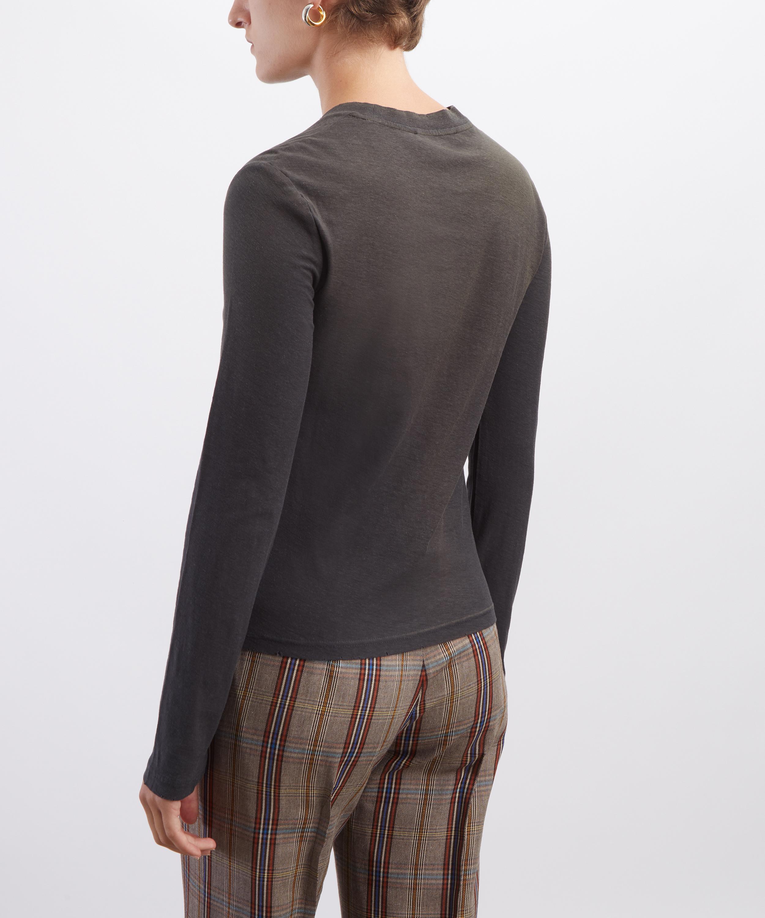 Acne Studios - Distressed Logo Long Sleeve T-Shirt image number 3