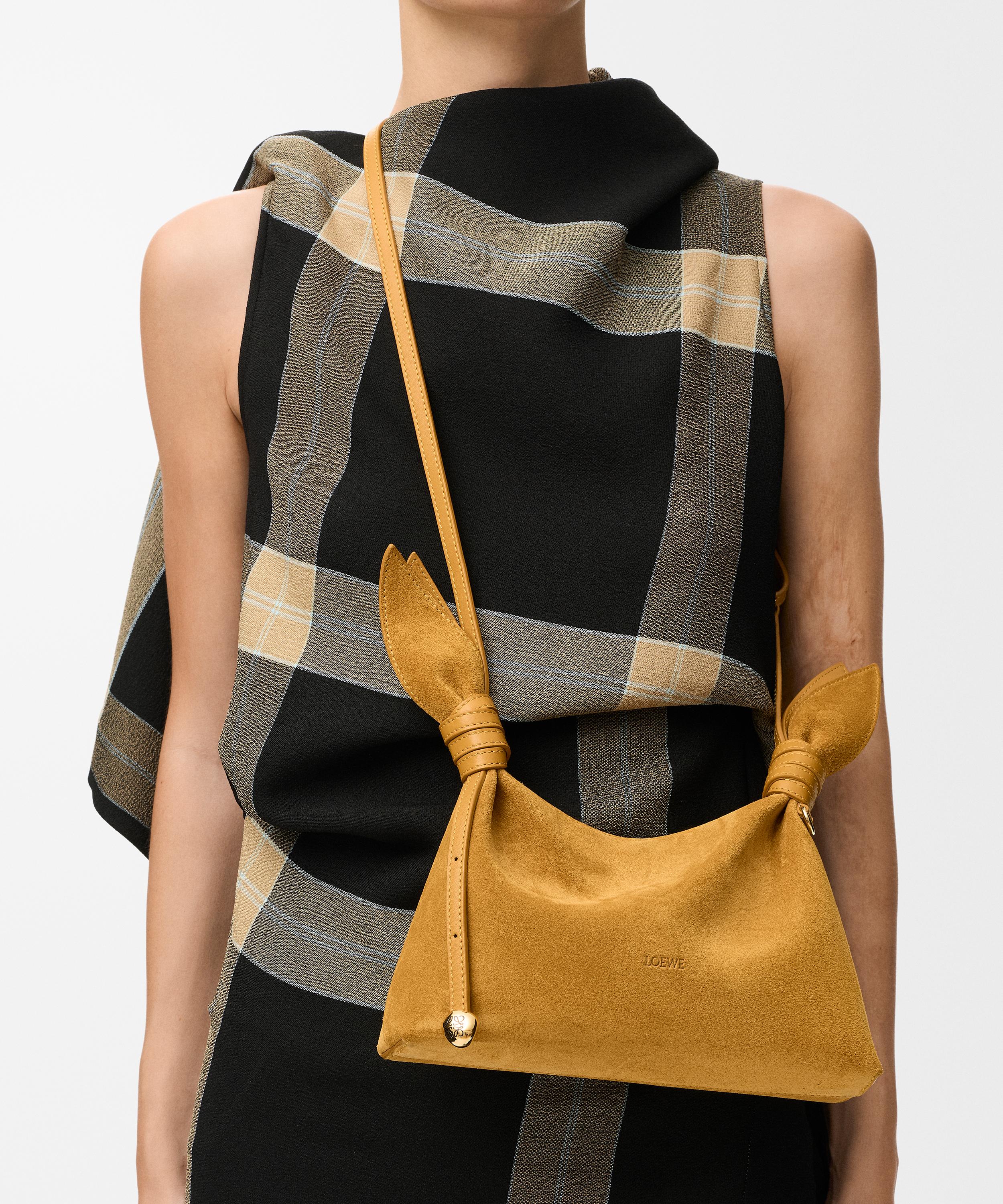 Loewe - Mini Scarf Ochre Suede Shoulder Bag image number 9