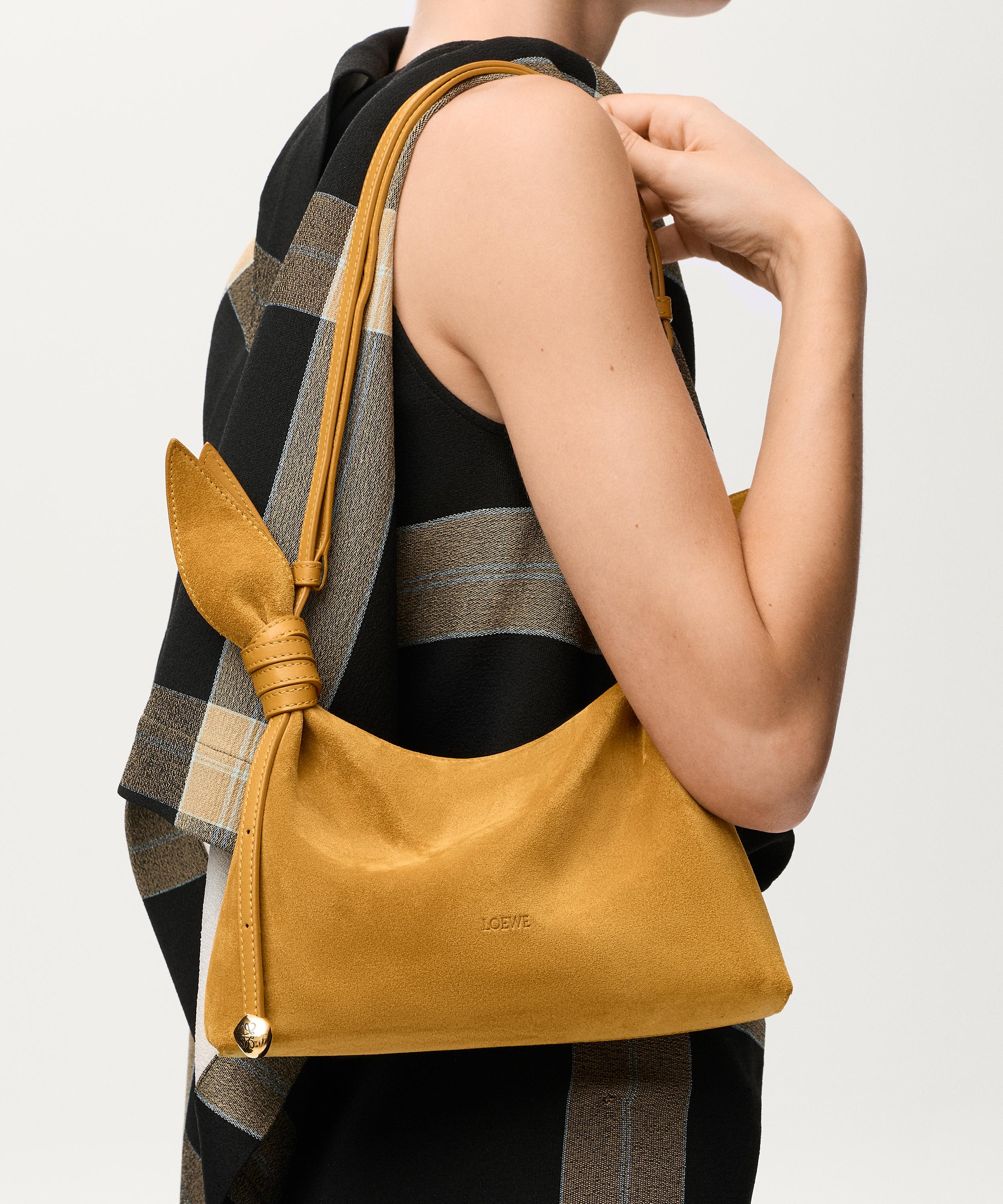 Loewe - Mini Scarf Ochre Suede Shoulder Bag image number 1