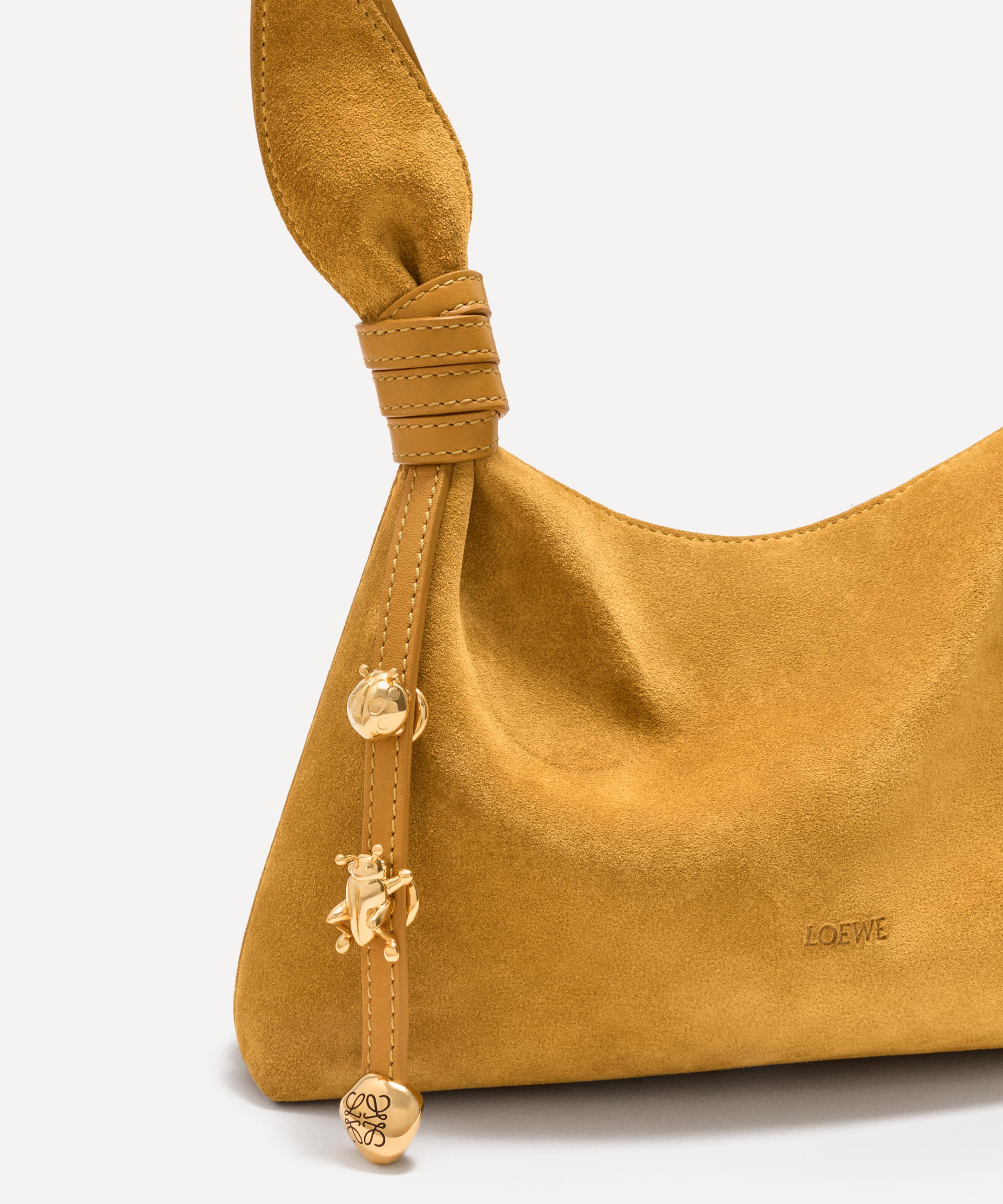 Loewe - Mini Scarf Ochre Suede Shoulder Bag image number 8