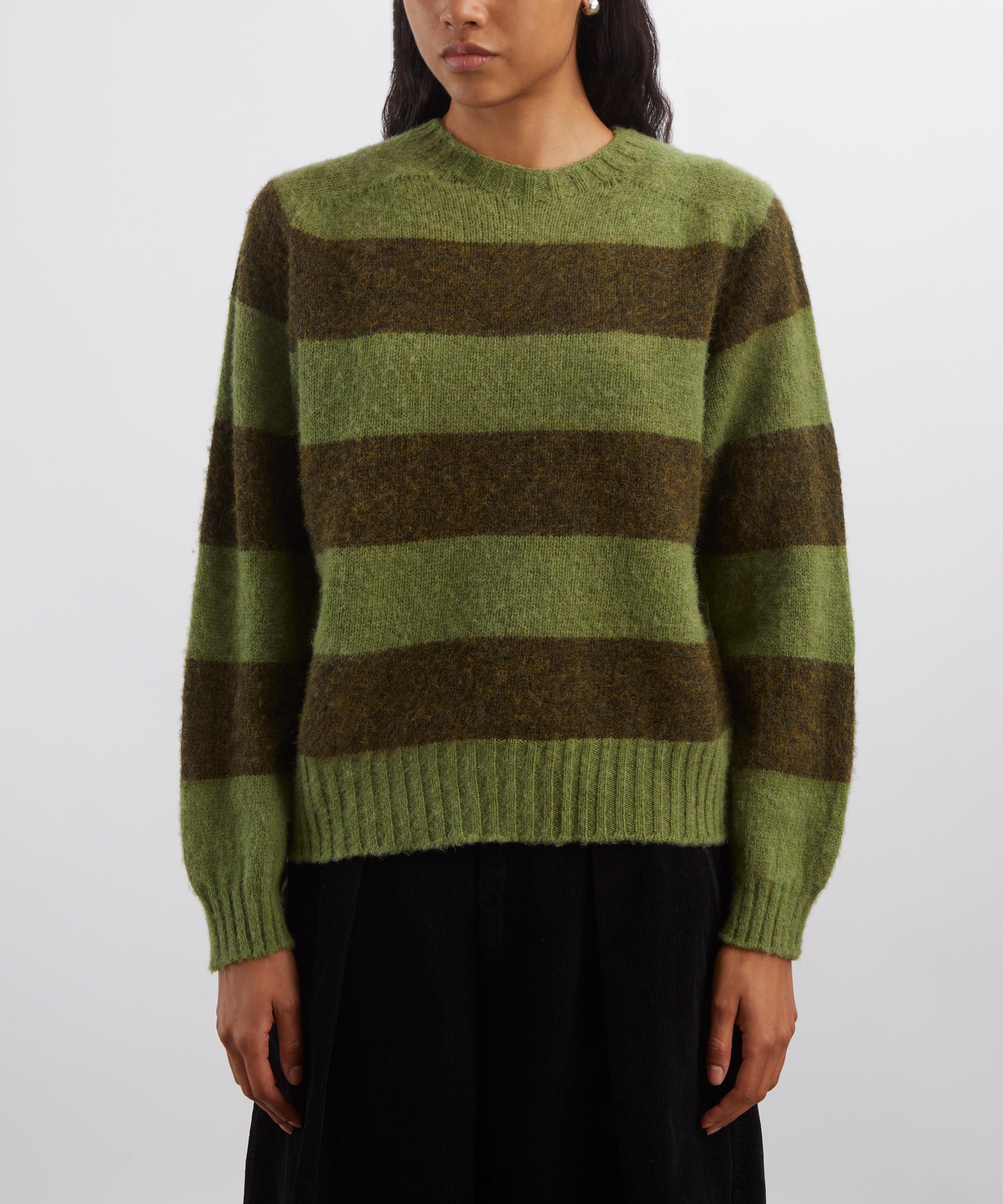 YMC - Jets Crew Stripe Knit Jumper image number 2