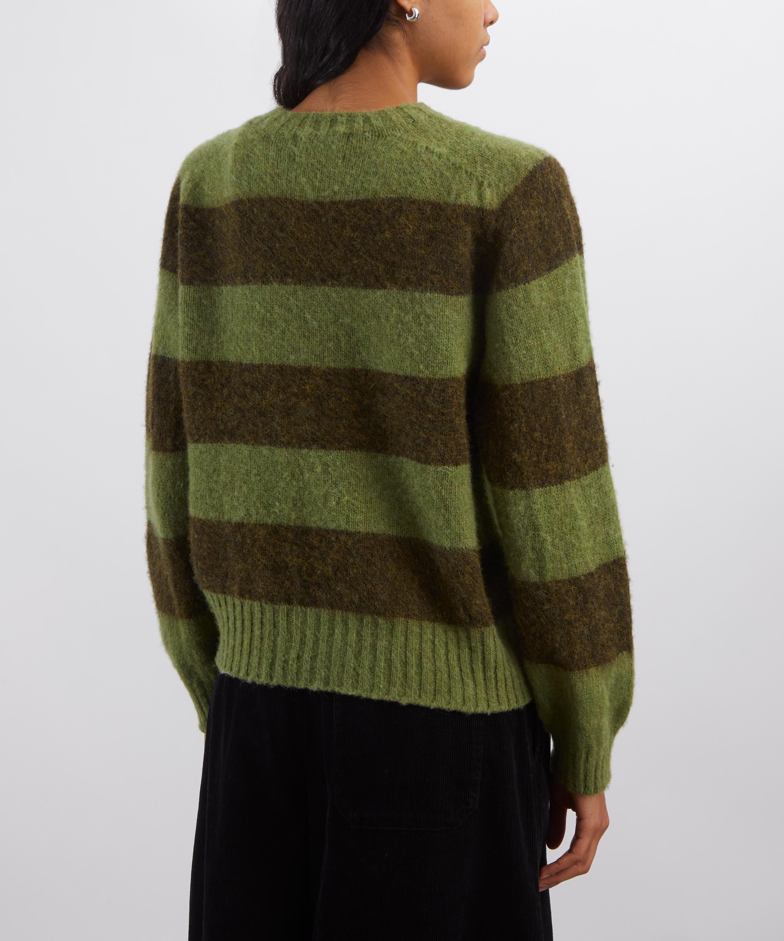YMC - Jets Crew Stripe Knit Jumper image number 3