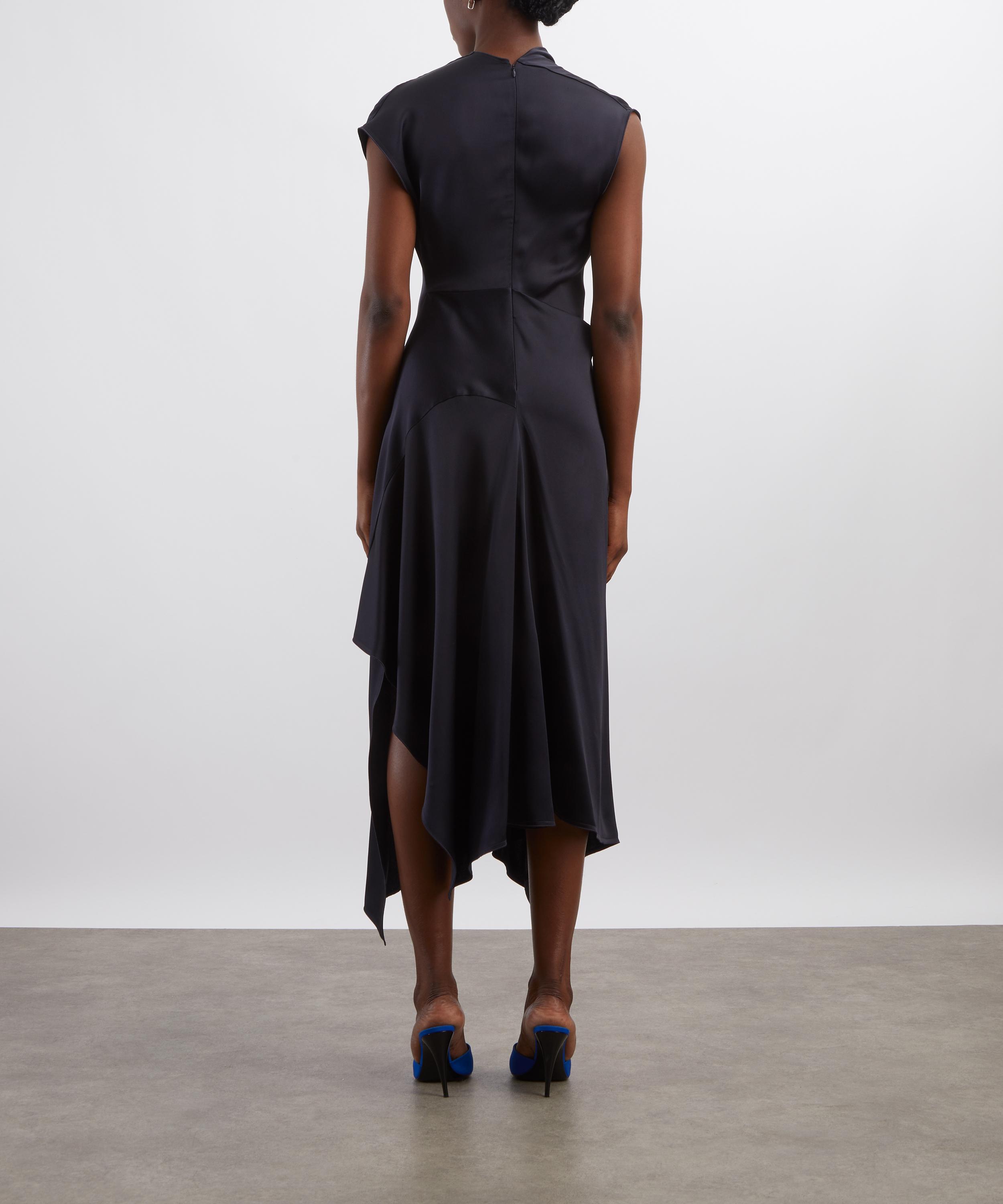 Victoria Beckham - High Neck Draped Satin Midi Dress image number 3