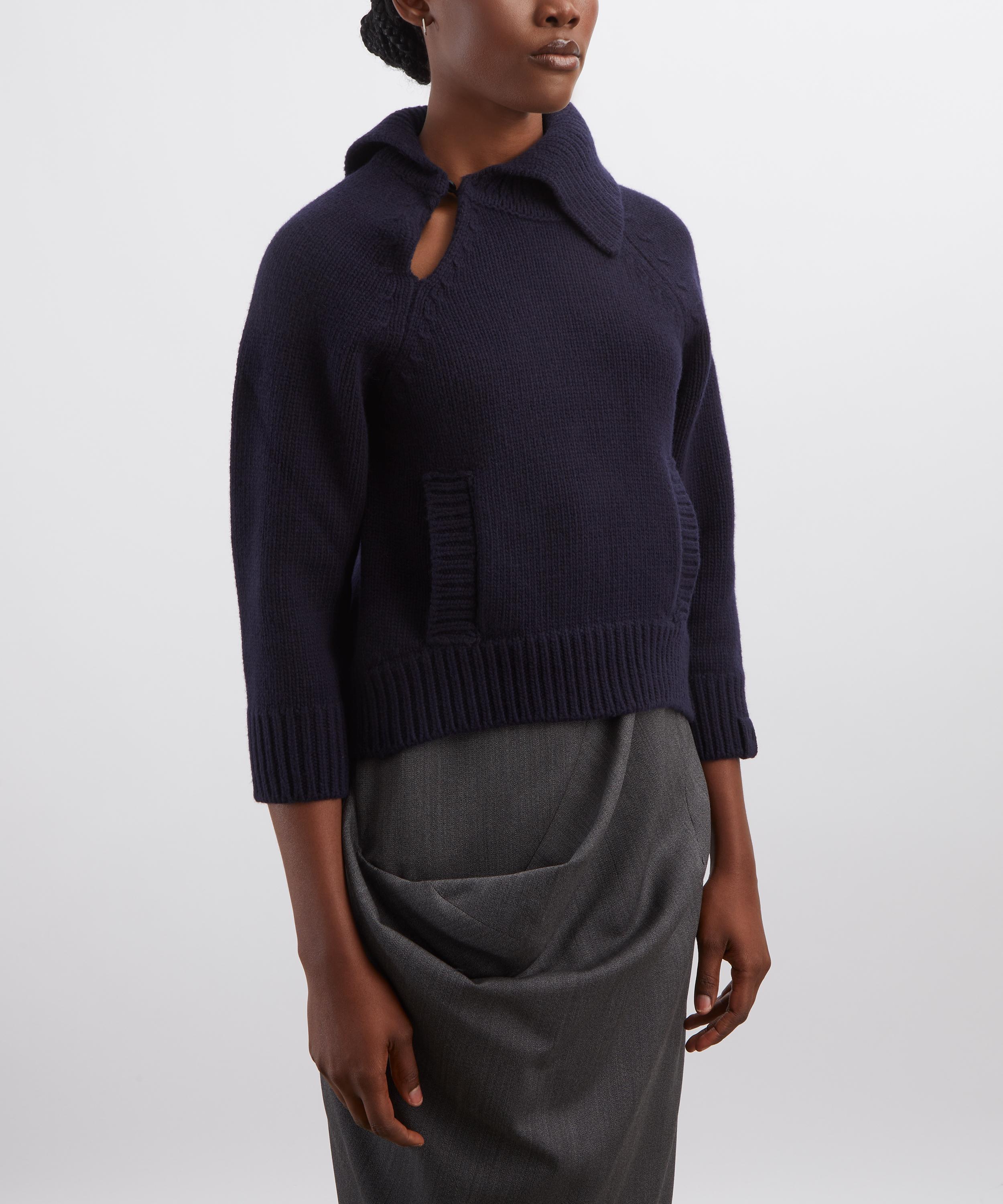 Victoria Beckham - Asymmetric Collar Wool Jumper image number 2