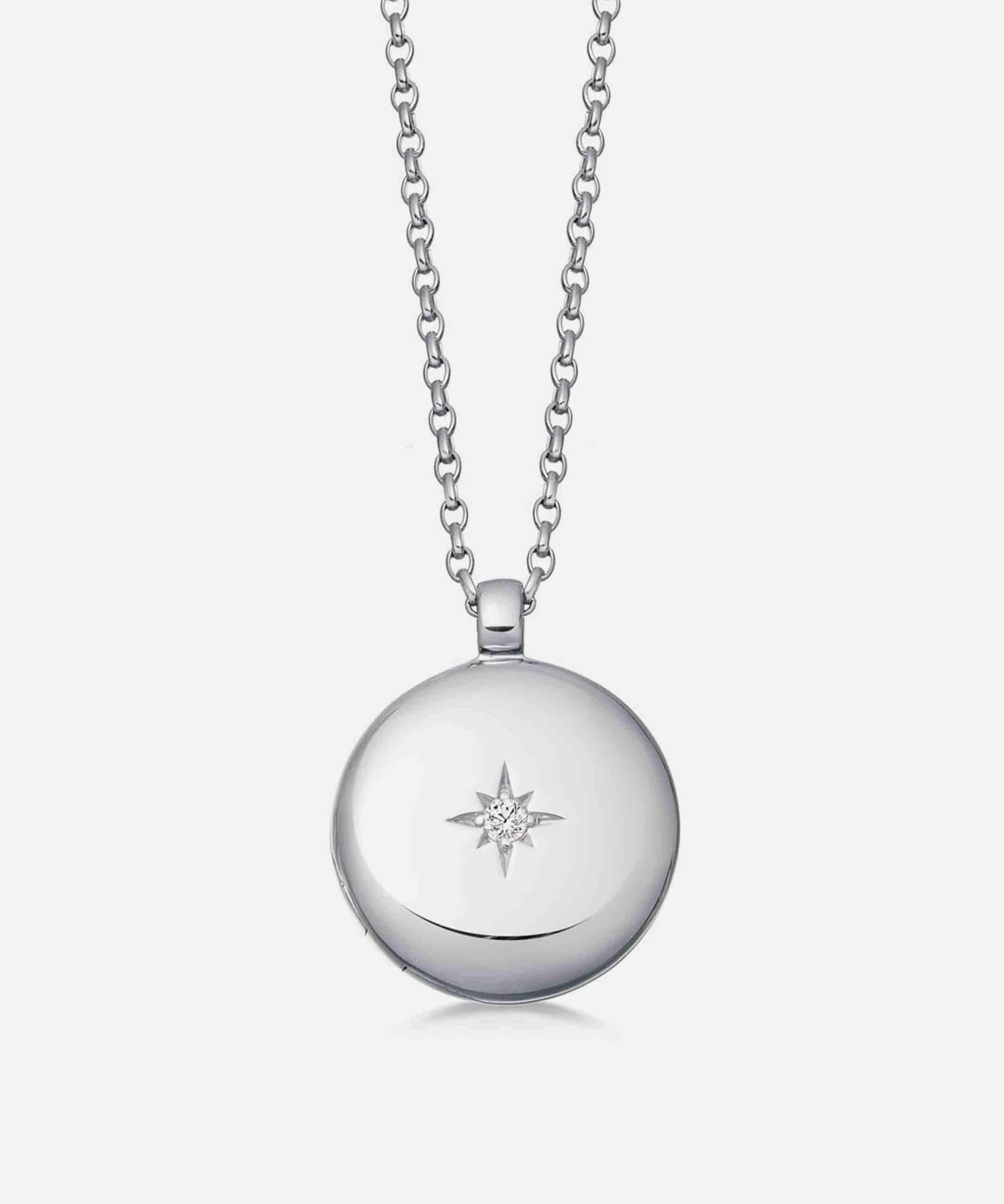 Astley Clarke - Silver Medium Biography Locket Charm Necklace image number 0