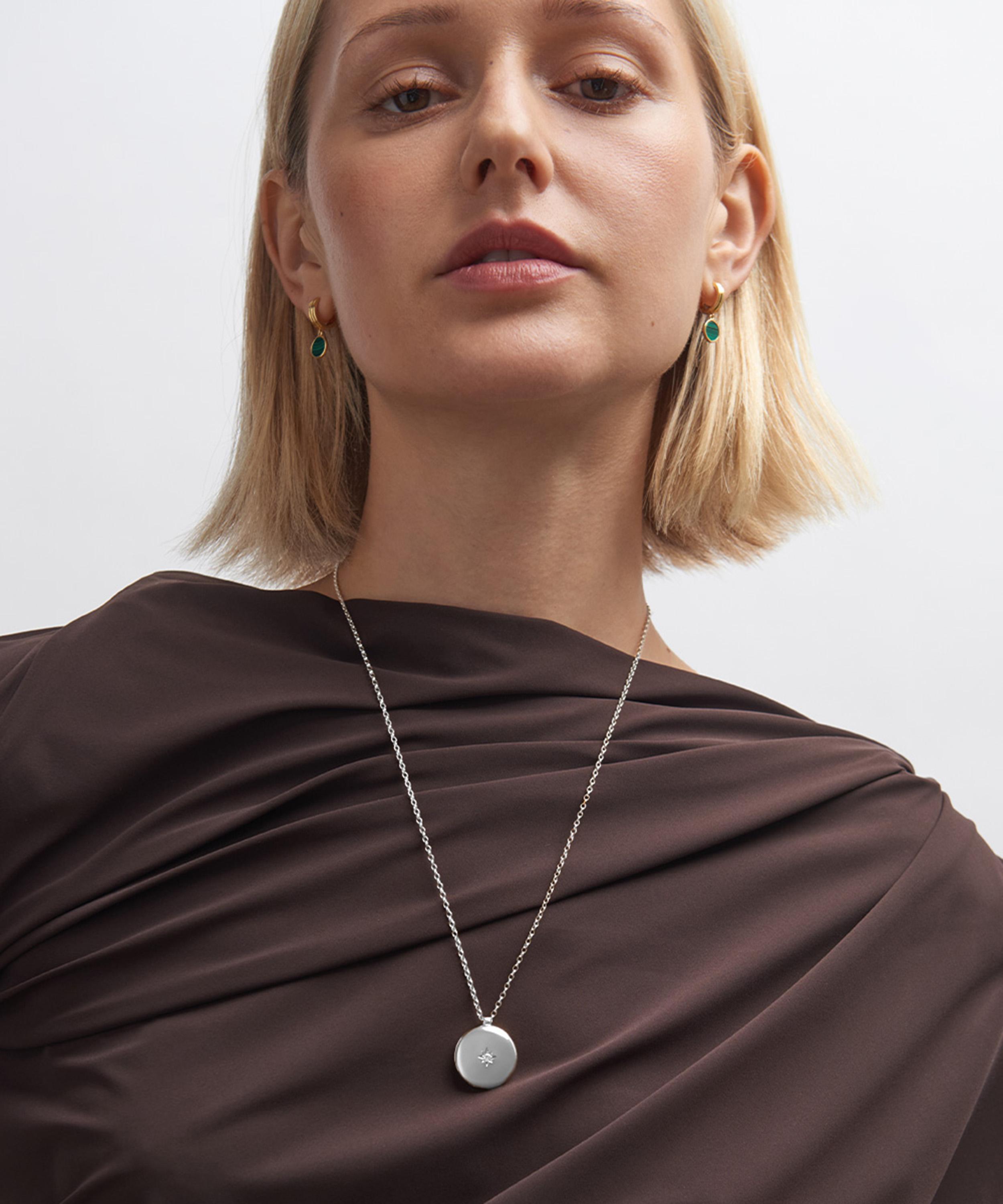 Astley Clarke - Silver Medium Biography Locket Charm Necklace image number 1