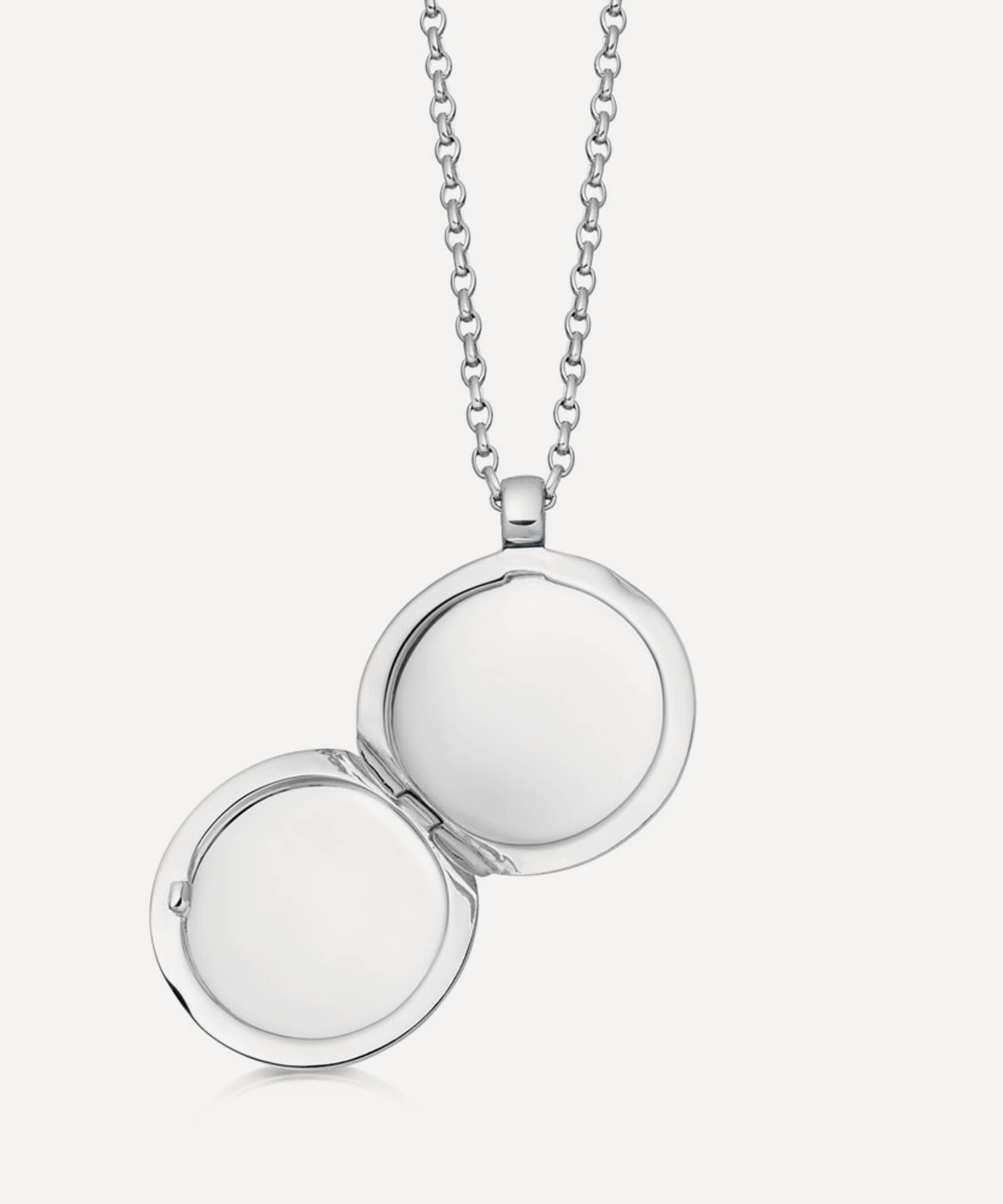 Astley Clarke - Silver Medium Biography Locket Charm Necklace image number 3