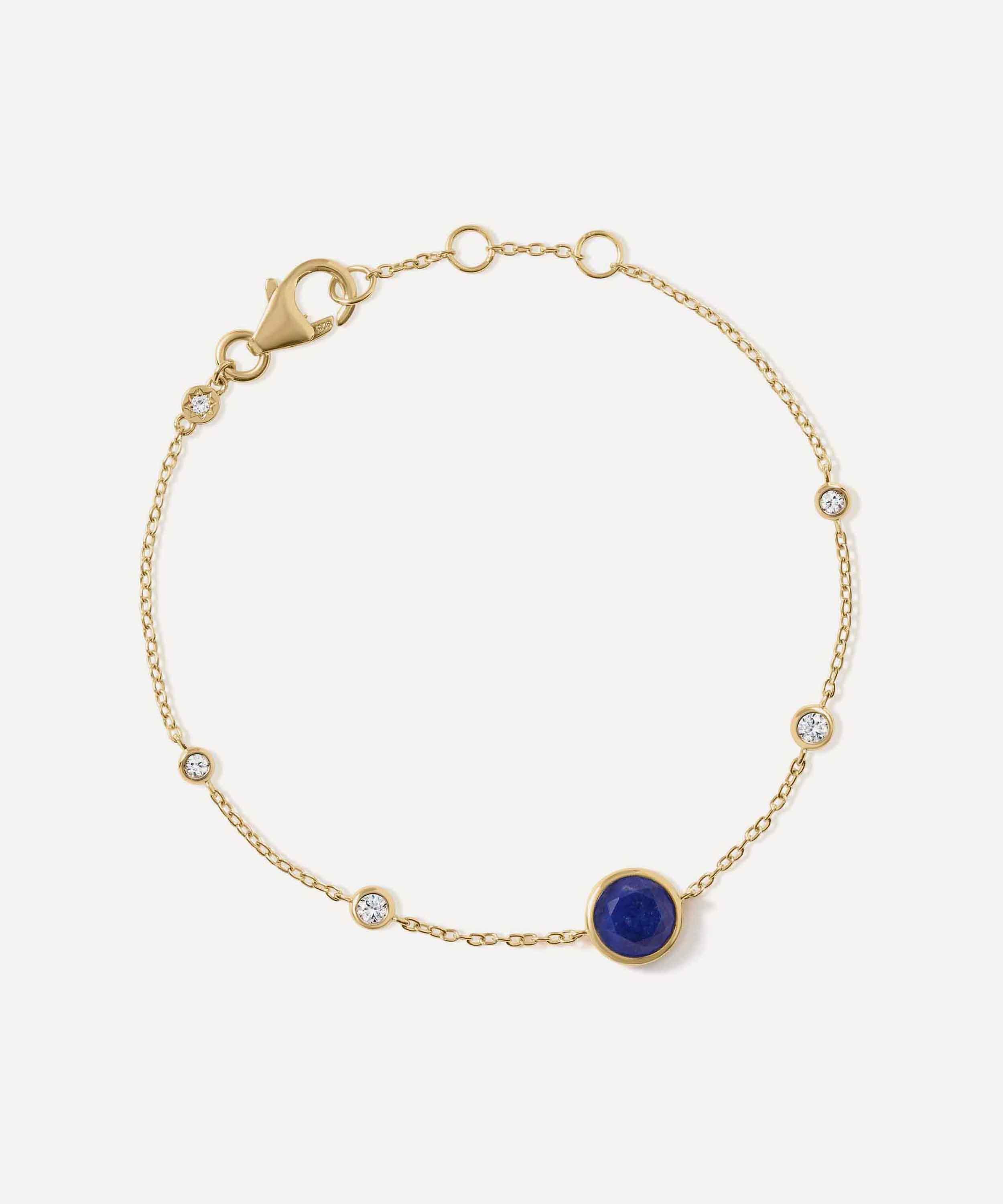 Astley Clarke - 18ct Gold Plated Luna Lapis Station Bracelet image number 0