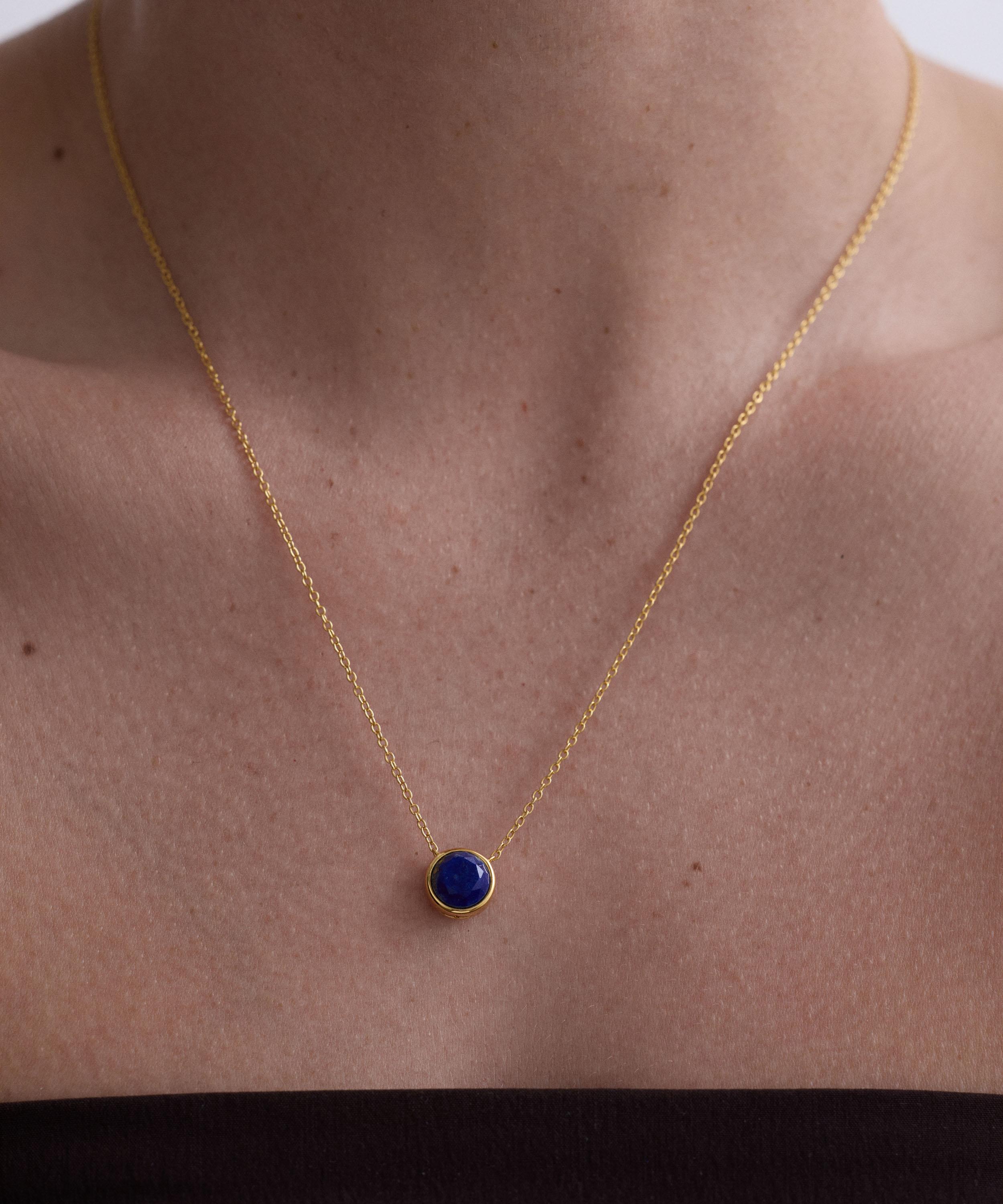 Astley Clarke - 18ct Gold Plated Luna Lapis Pendant Necklace image number 1