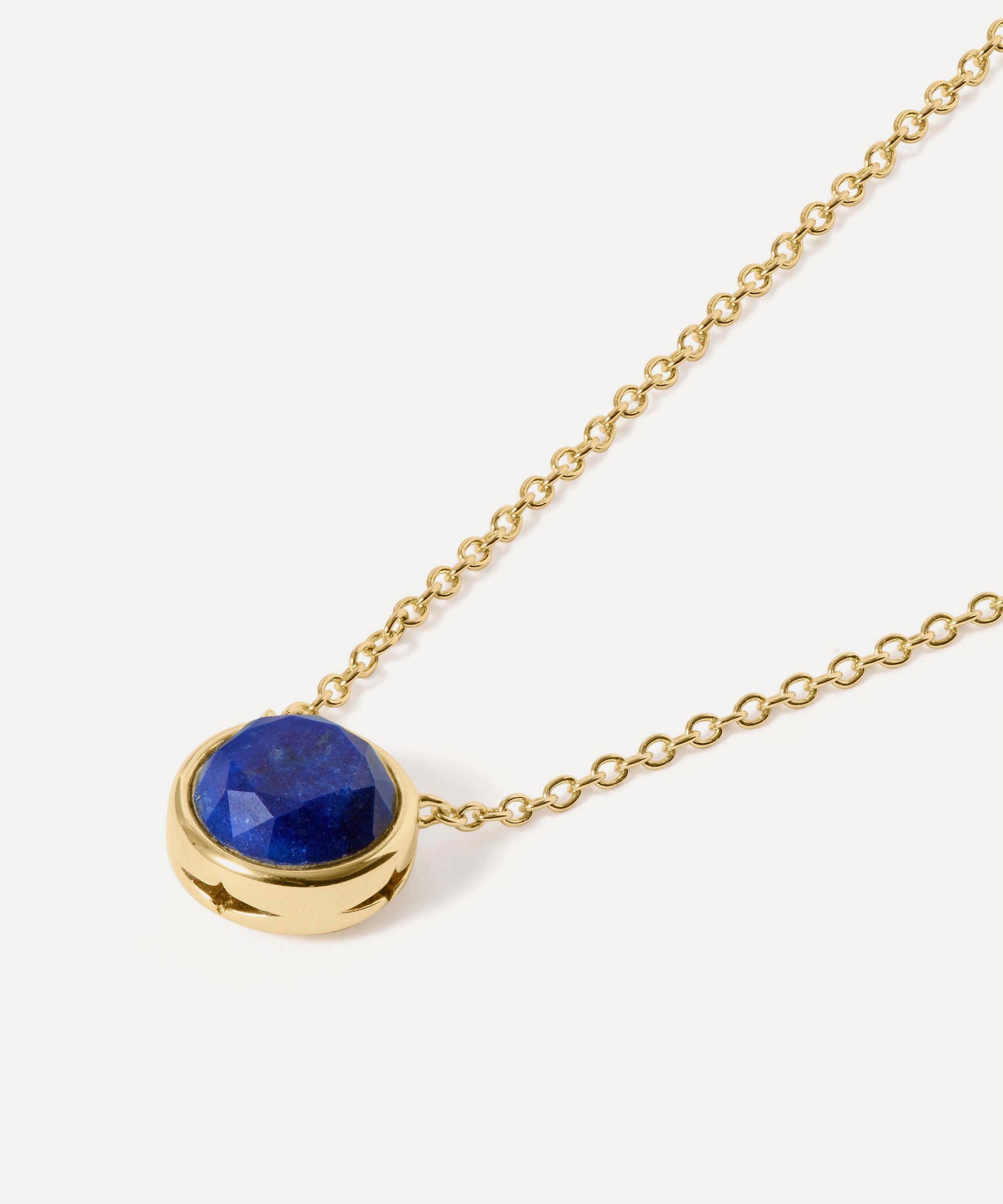 Astley Clarke - 18ct Gold Plated Luna Lapis Pendant Necklace image number 2