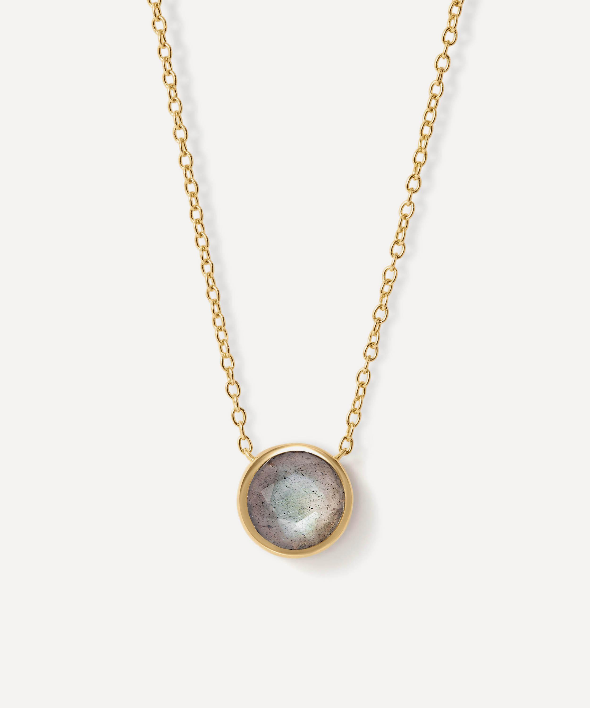 Astley Clarke - 18ct Gold Plated Luna Labradorite Pendant Necklace image number 0