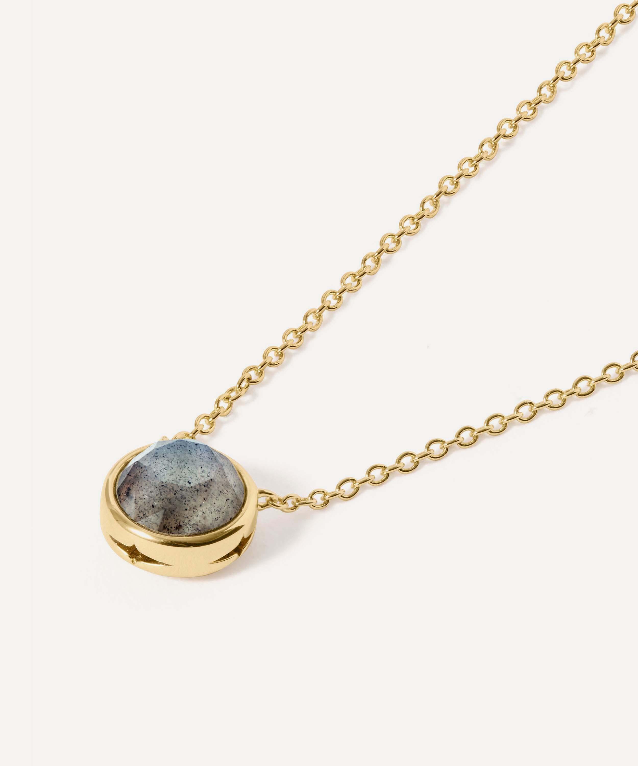 Astley Clarke - 18ct Gold Plated Luna Labradorite Pendant Necklace image number 3
