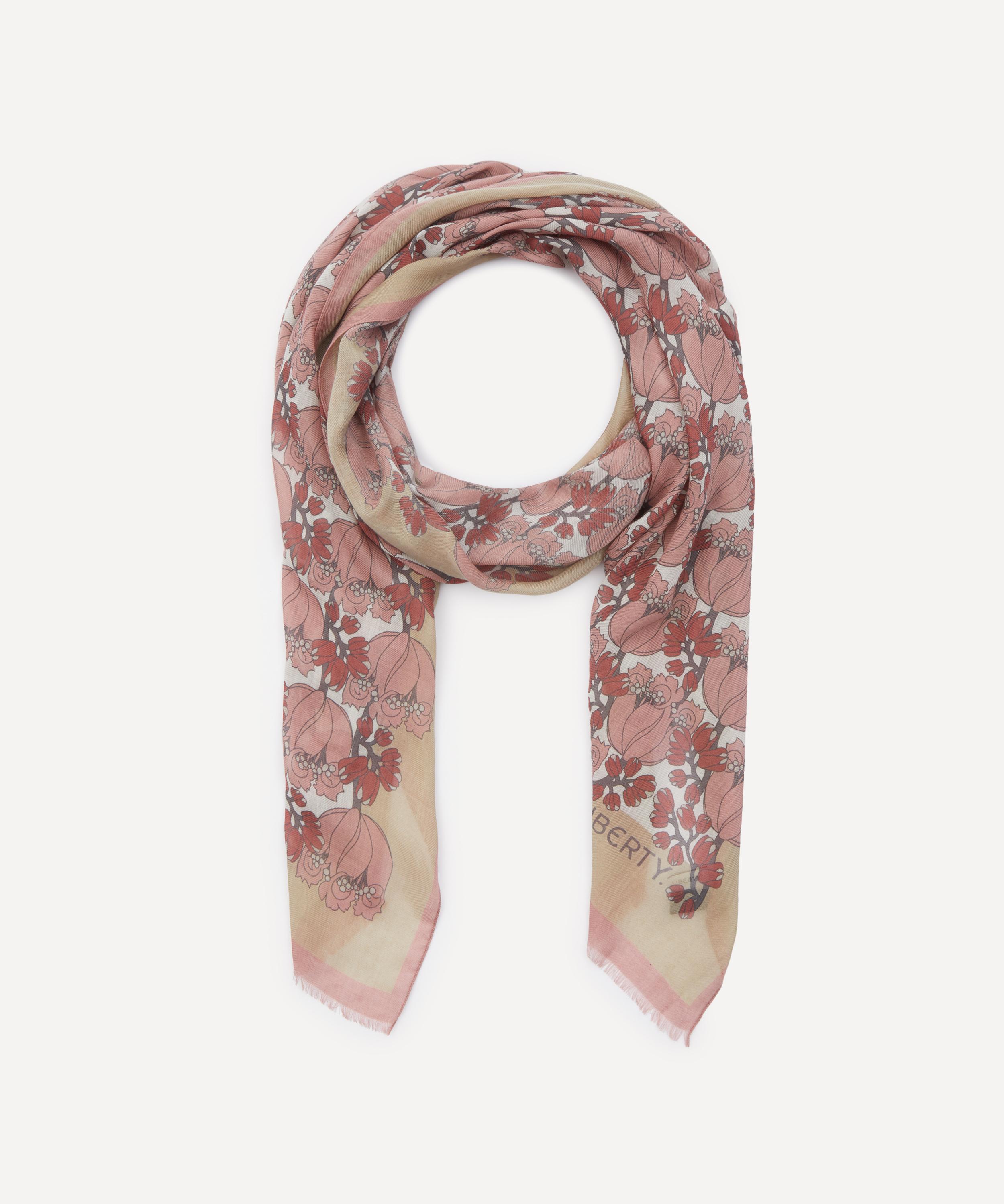 Liberty - Tudor Tulip 70x200 Wool-Silk Scarf image number 2