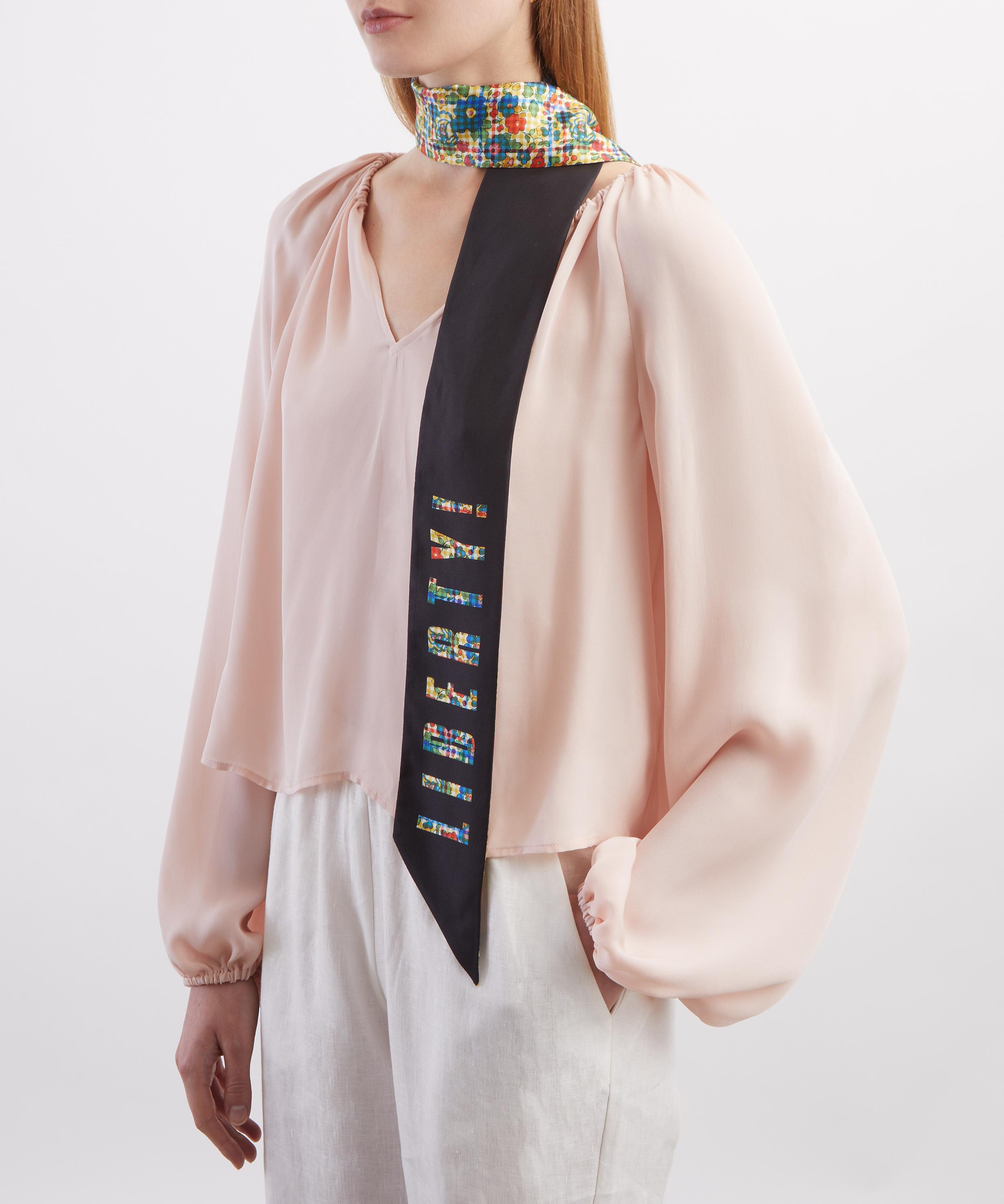 Liberty - Liberty Patchwork 8X160 Skinny Silk Scarf image number 1