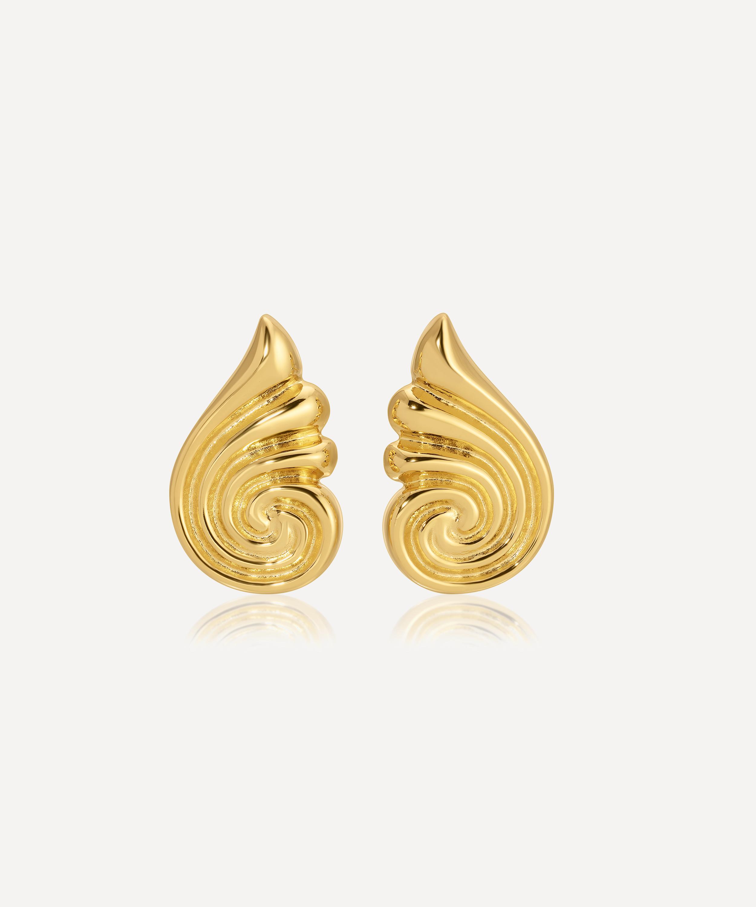 Heaven Mayhem - 18ct Gold-Plated Capri Swirl Hoop Earrings image number 0