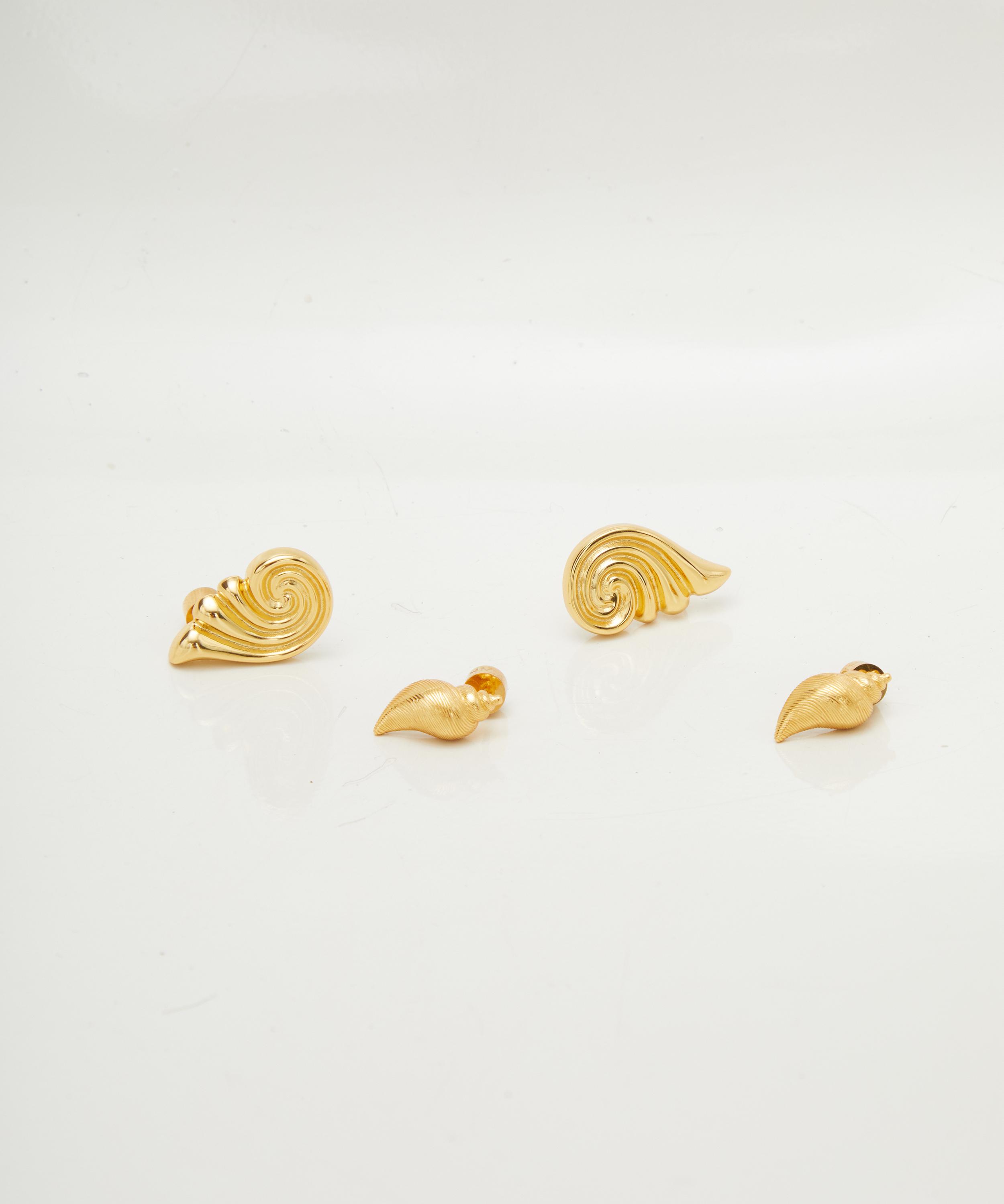 Heaven Mayhem - 18ct Gold-Plated Capri Swirl Hoop Earrings image number 1